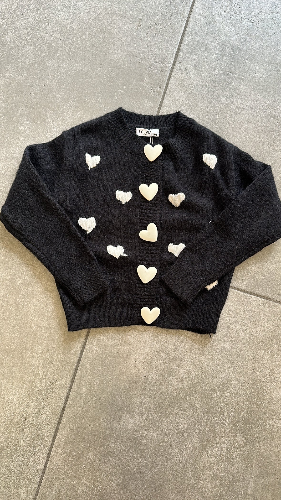 Cardigan 100 CUORI 4-14A - NERO