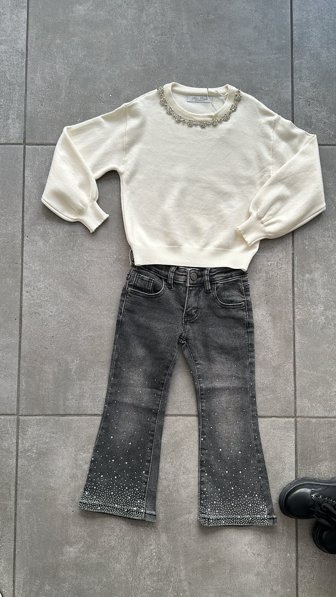 Jeans ZAMPA BRILLO 4-12A - NERO