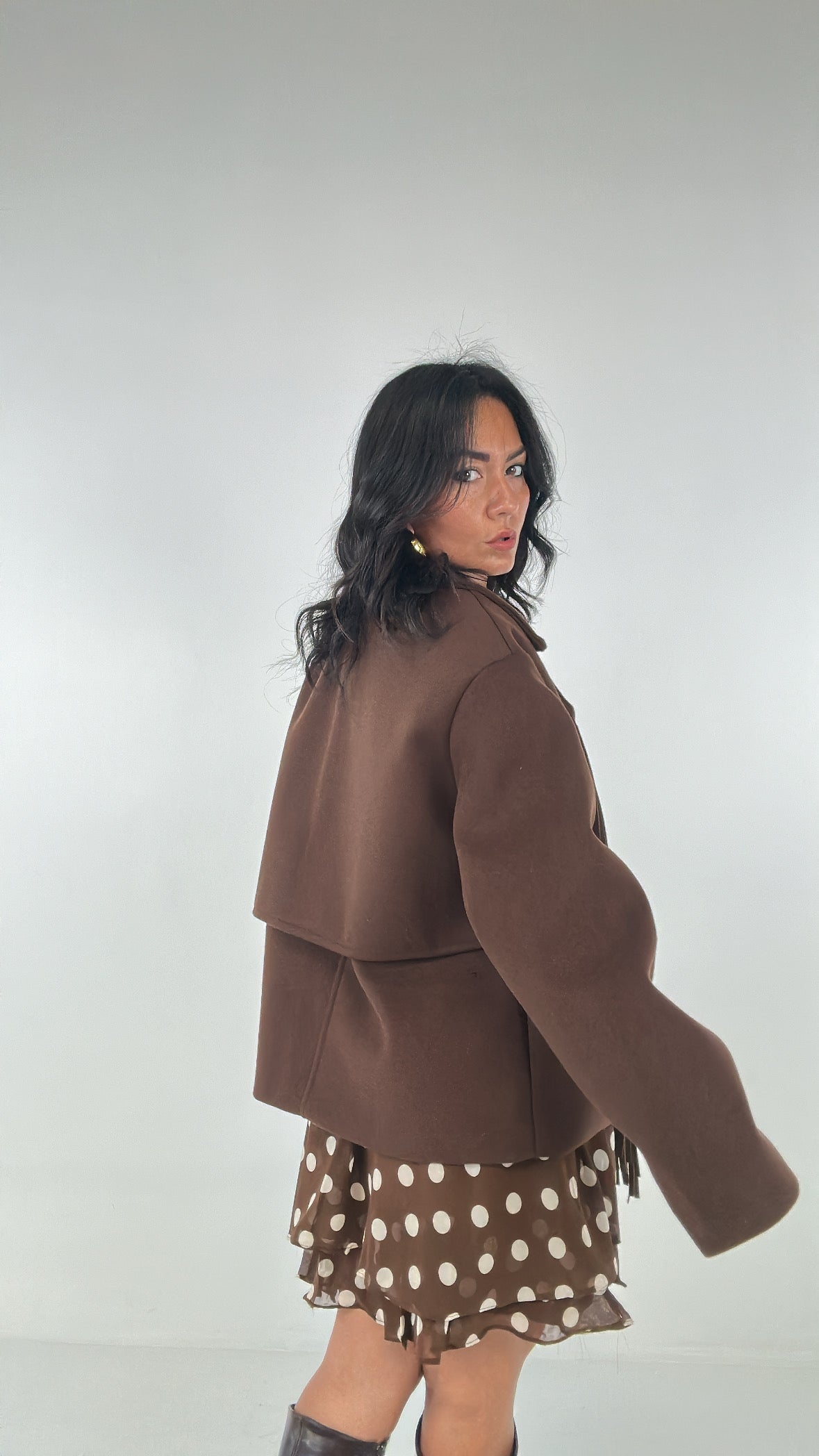 Cappottino LUMINA FRANGE - MARRONE