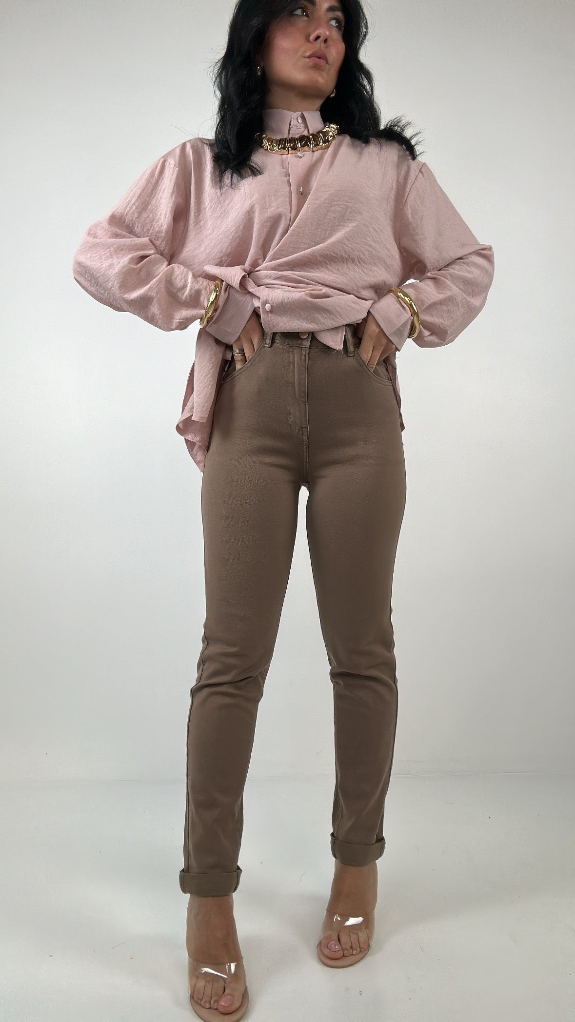 Jeans MOM FIT SAFAR - KHAKI