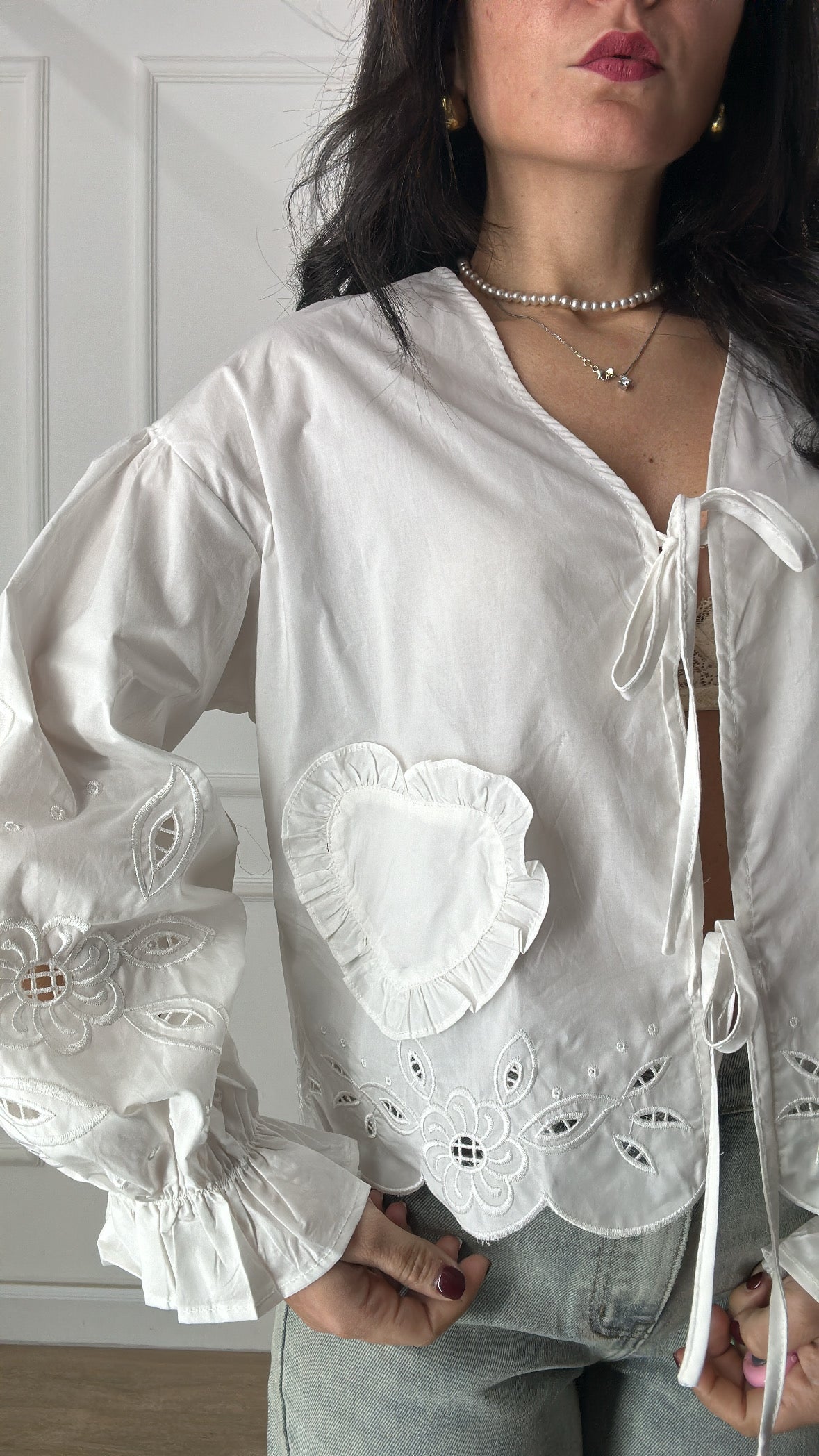 Camicia FIOCCO CUORE - BIANCO