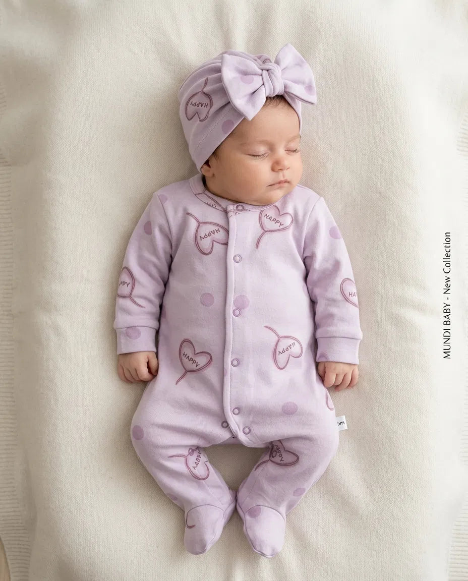 Tutina IN COTONE CON TURBANTE 0-3 - LILLA