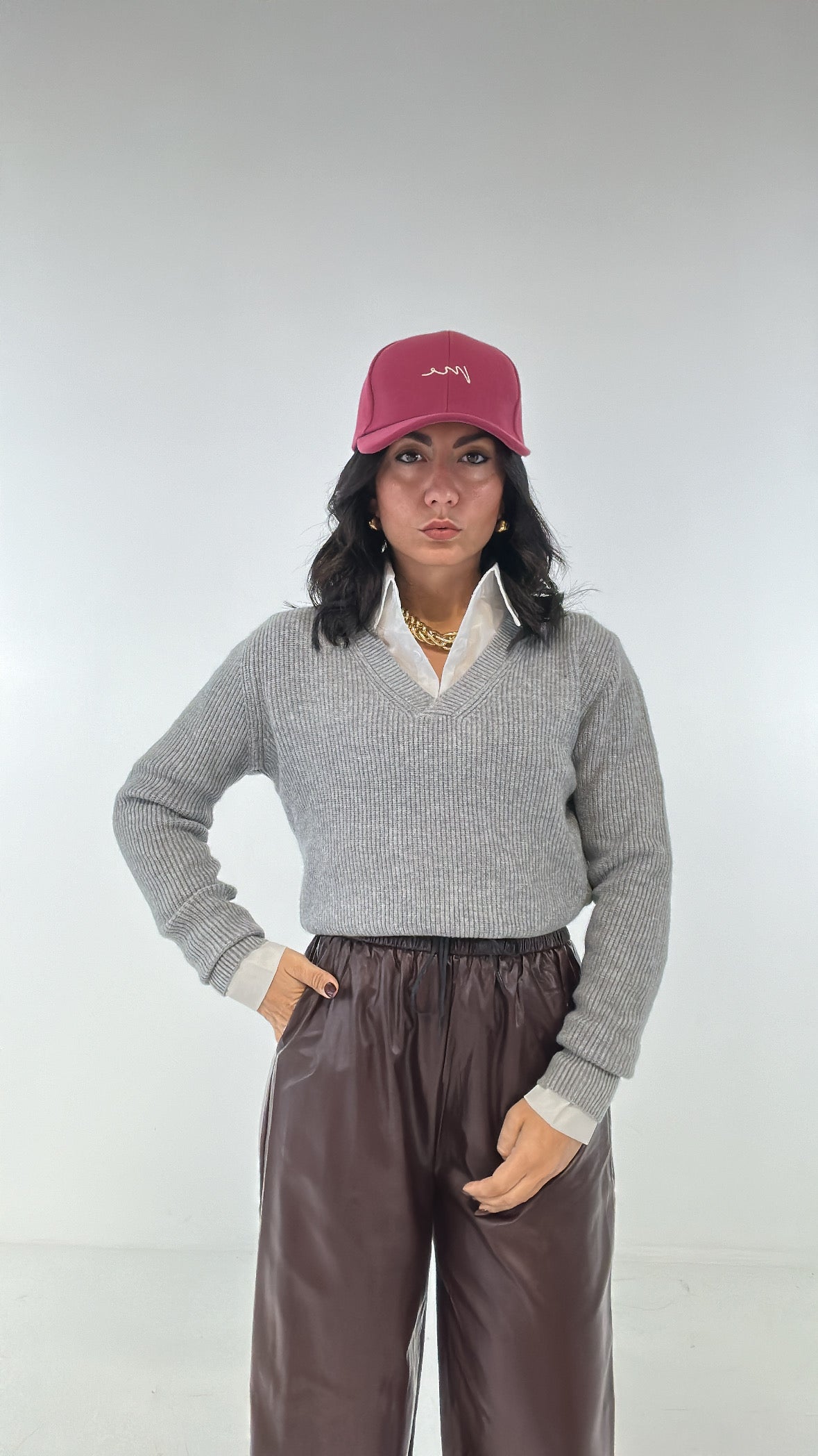 Pull vìV CON CAMICIA - GRIGIO