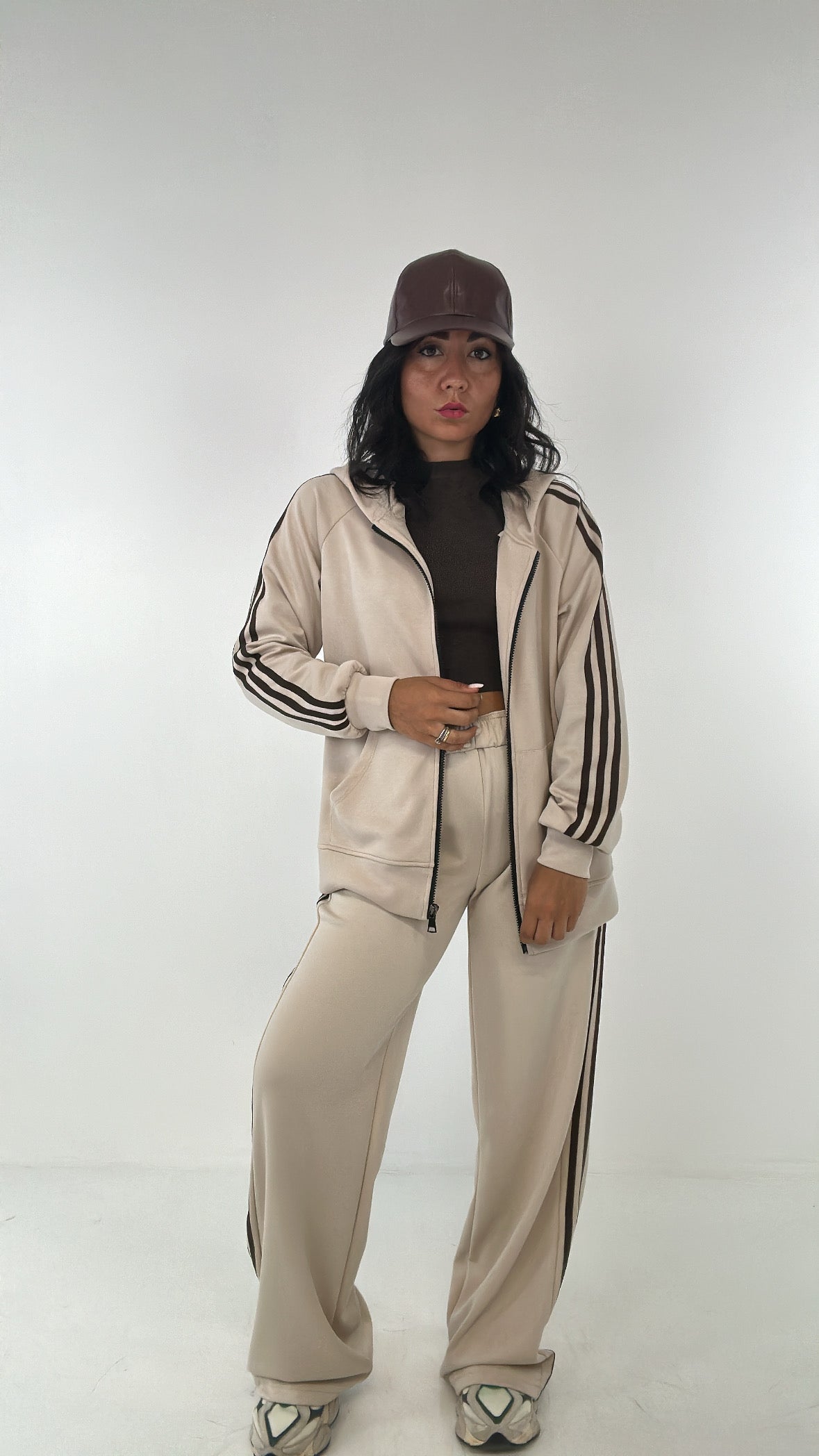 Tuta CON STRISCE - BEIGE