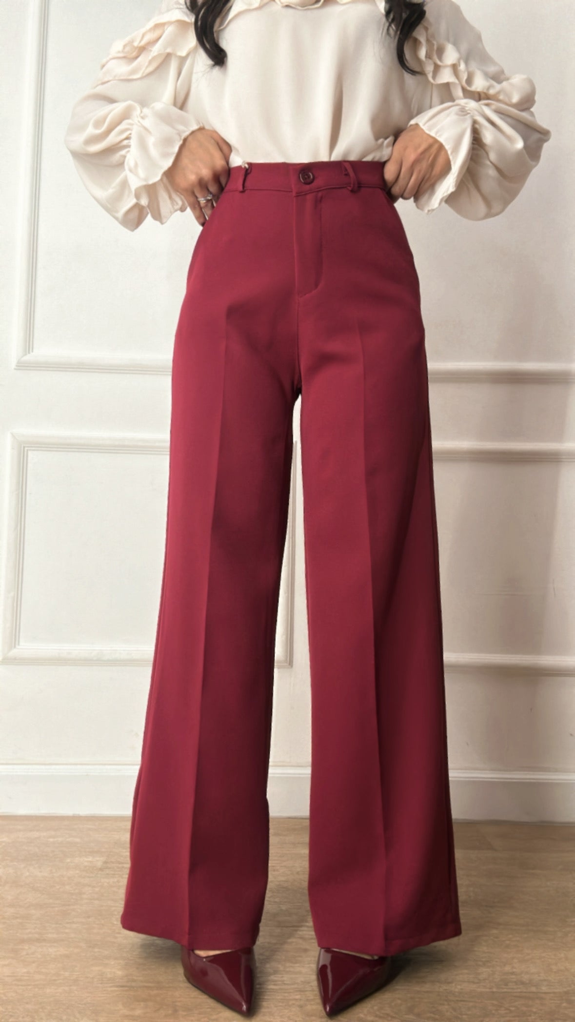 Pantalone PALAZZO SPRING - BORDEAUX