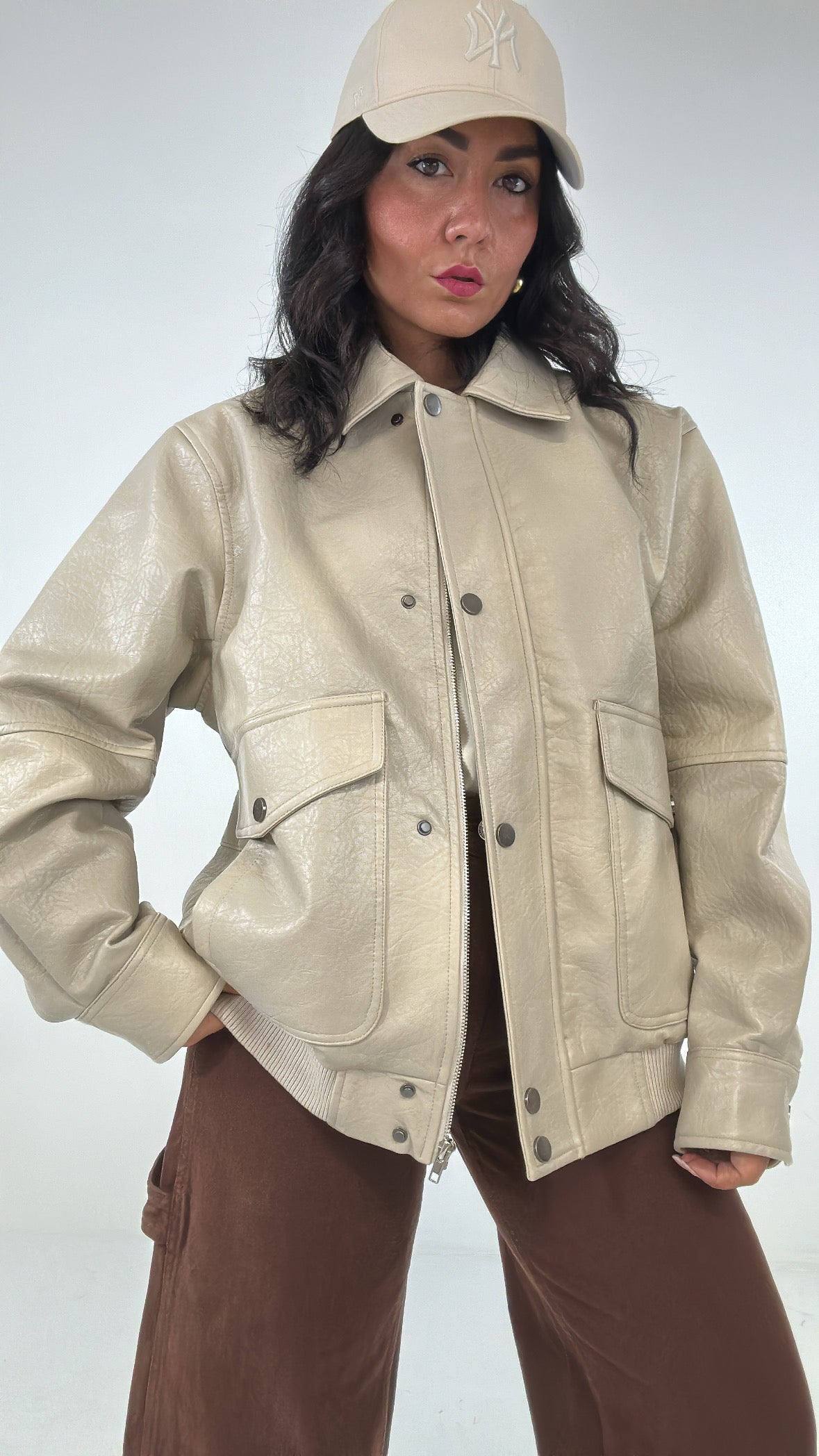 Bomber LUMINA ECOPELLE - BEIGE