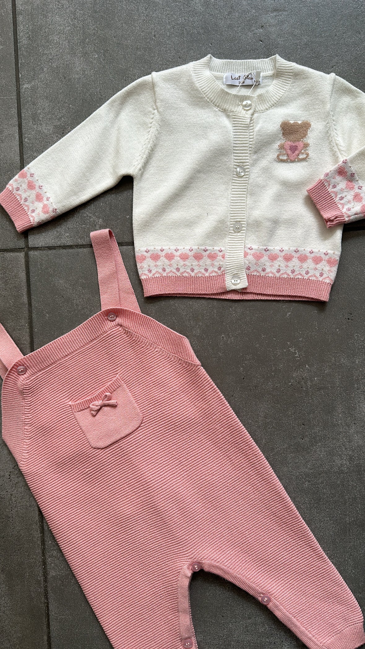 Salopetta CON CARDIGAN 3-18M - BIANCO