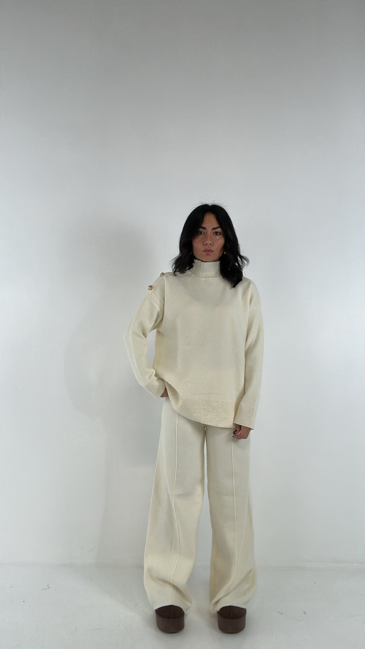 Coordinato DOLCEVITA BOTTONI ORO - PANNA