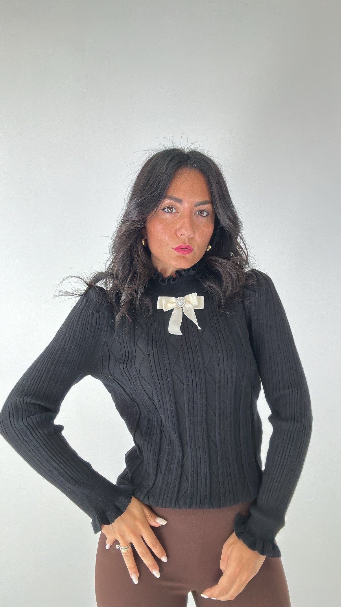 Pull FIOCCO COLLETTO - NERO