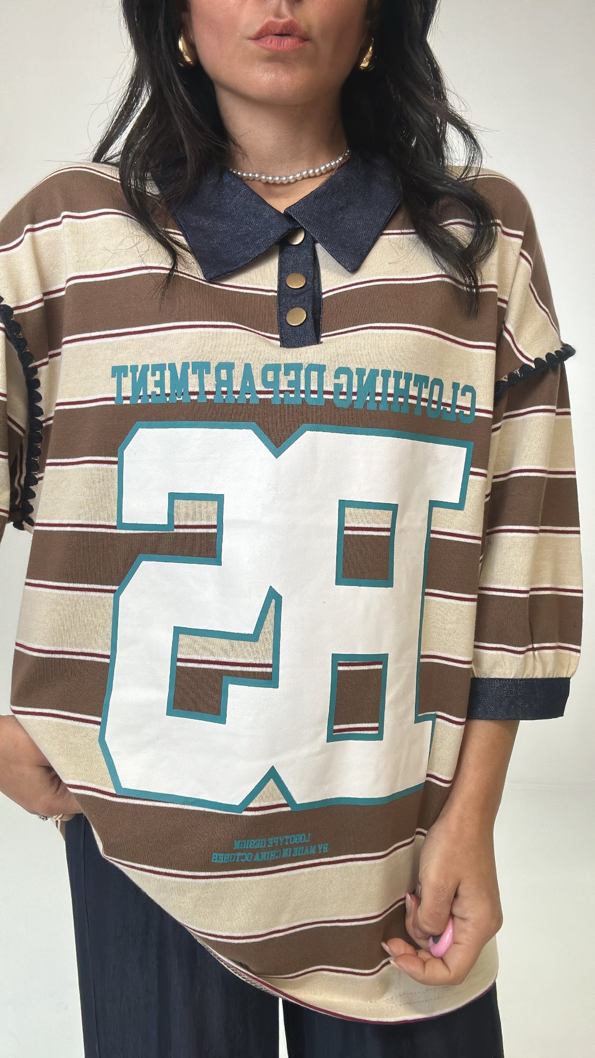 T-shirt POLO CLOTHING - MARRONE