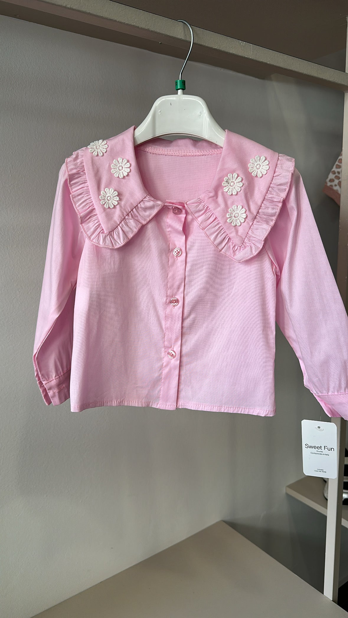 Camicia COLLO MARGHERITA 12-36M - ROSA