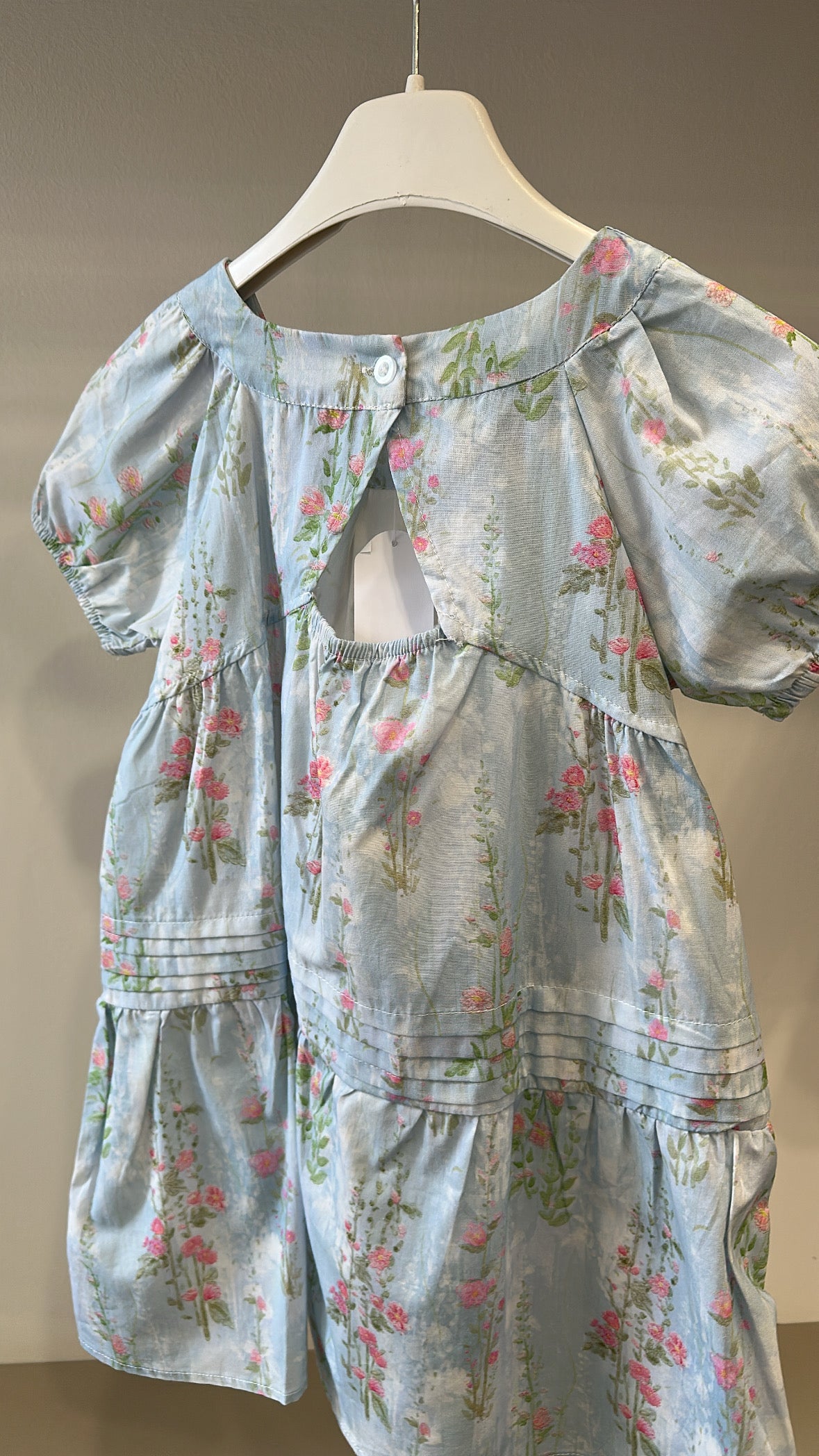 Vestito FIORI 4-12A - AZZURRO