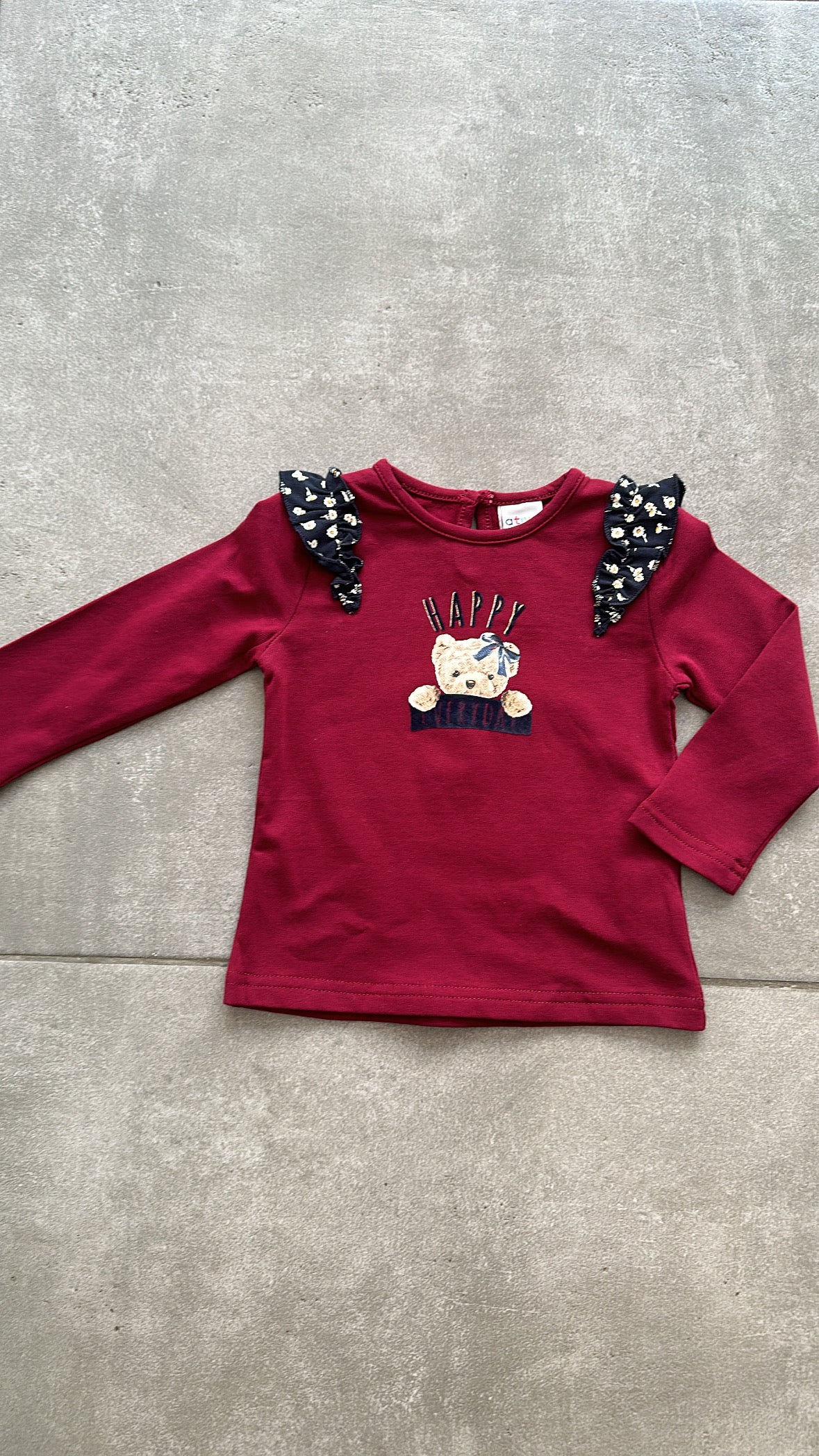 Maglia ORSO HAPPY 6-36M - BORDEAUX