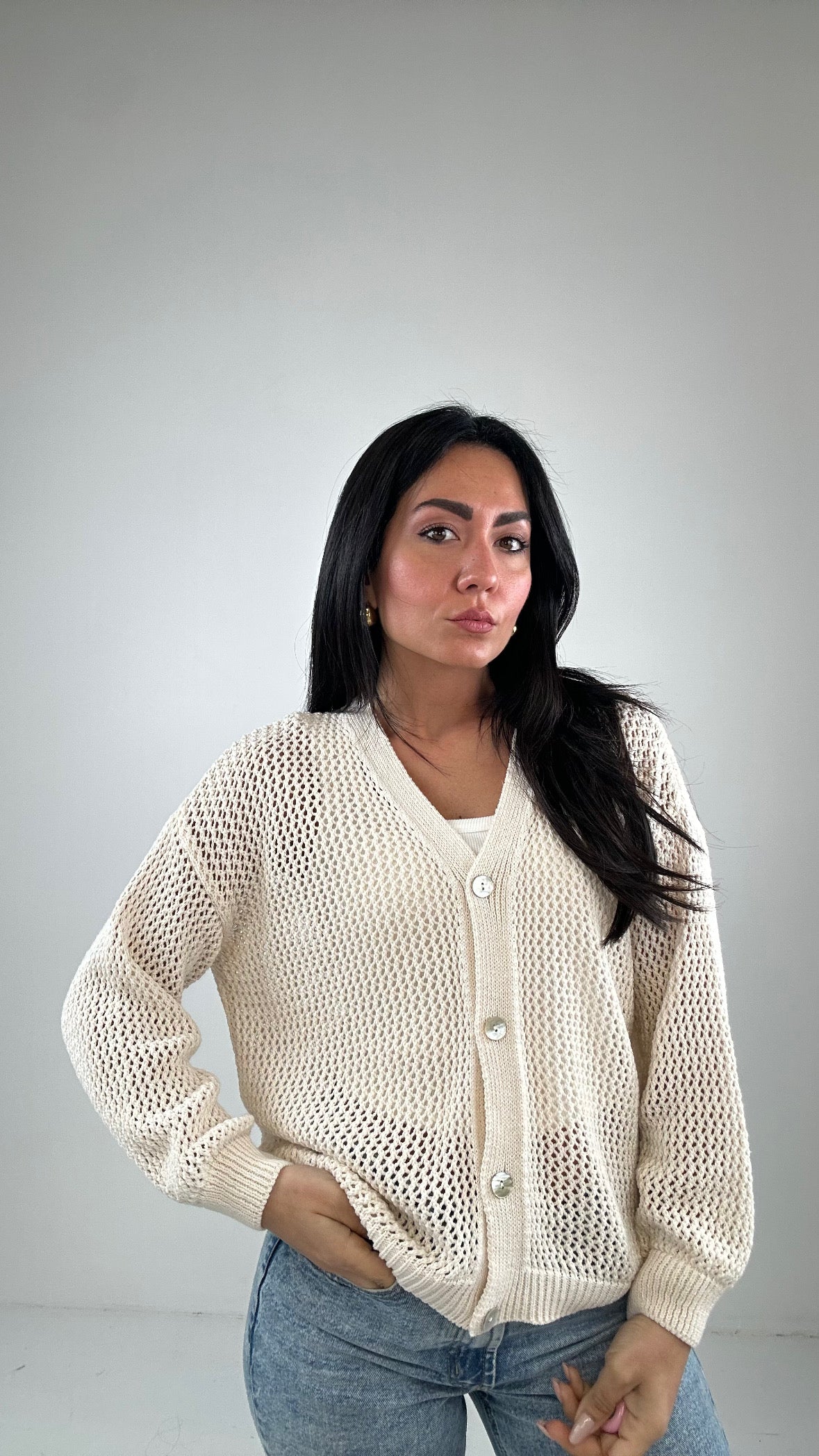 Cardigan TRAFOR - PANNA