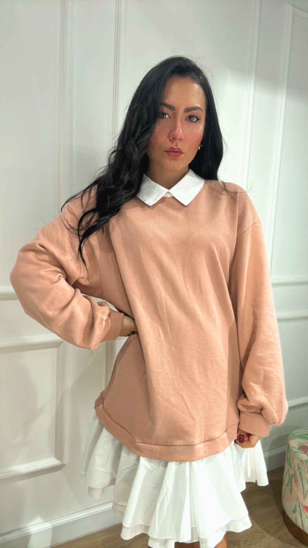 Vestito COLLO CAMICIA - ROSA