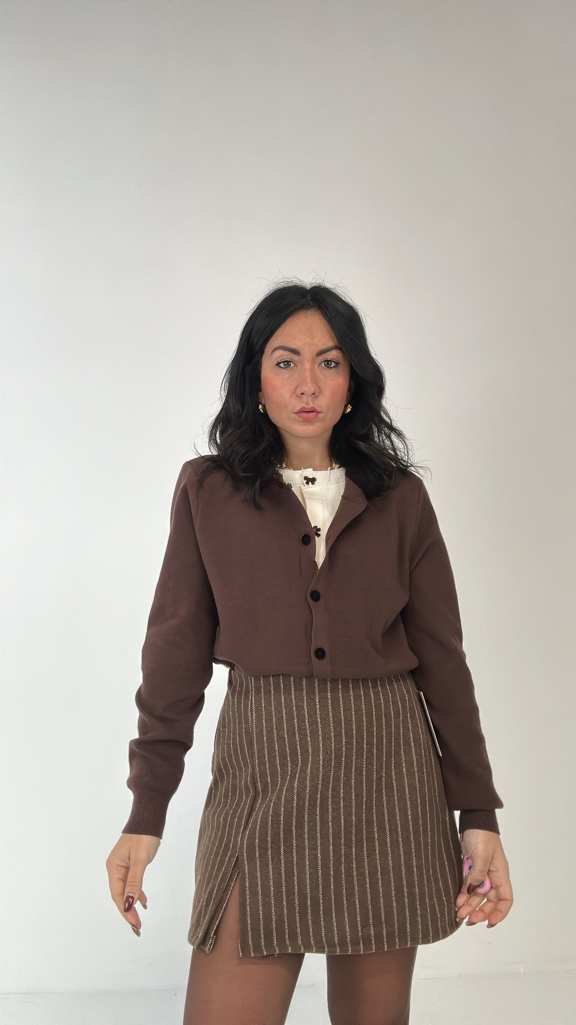 Pantagonna IN PANNO GESSATO - MARRONE