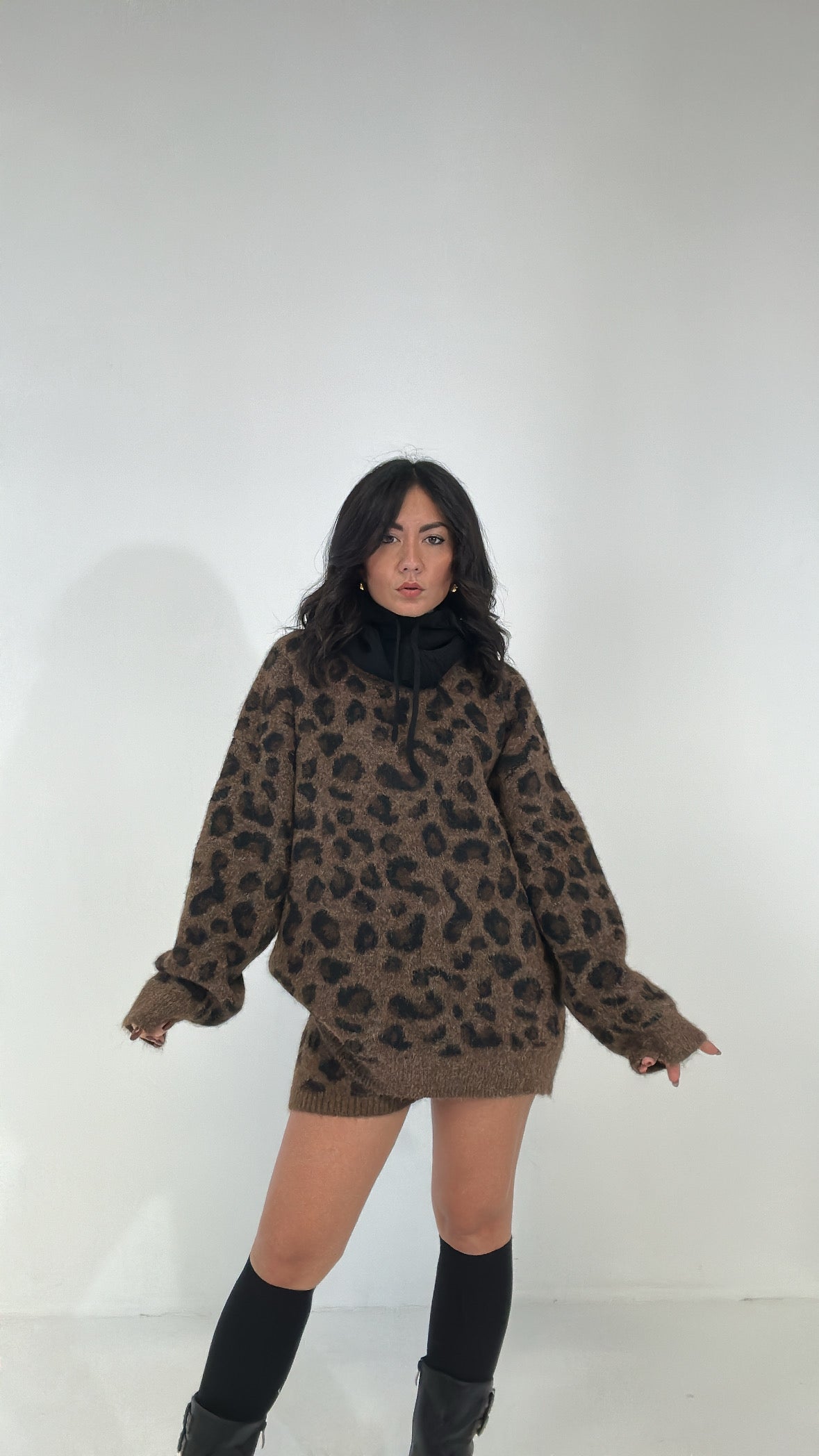 Completo MACULATO IN MAGLIA - MARRONE