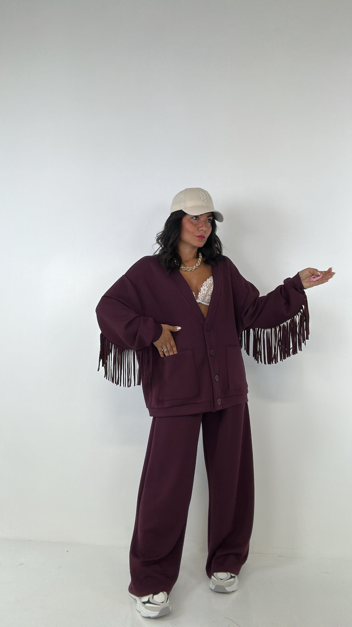 Pantalone LUMINA FELPA - BORDEAUX