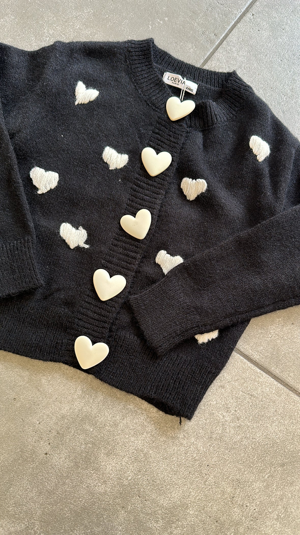 Cardigan 100 CUORI 4-14A - NERO