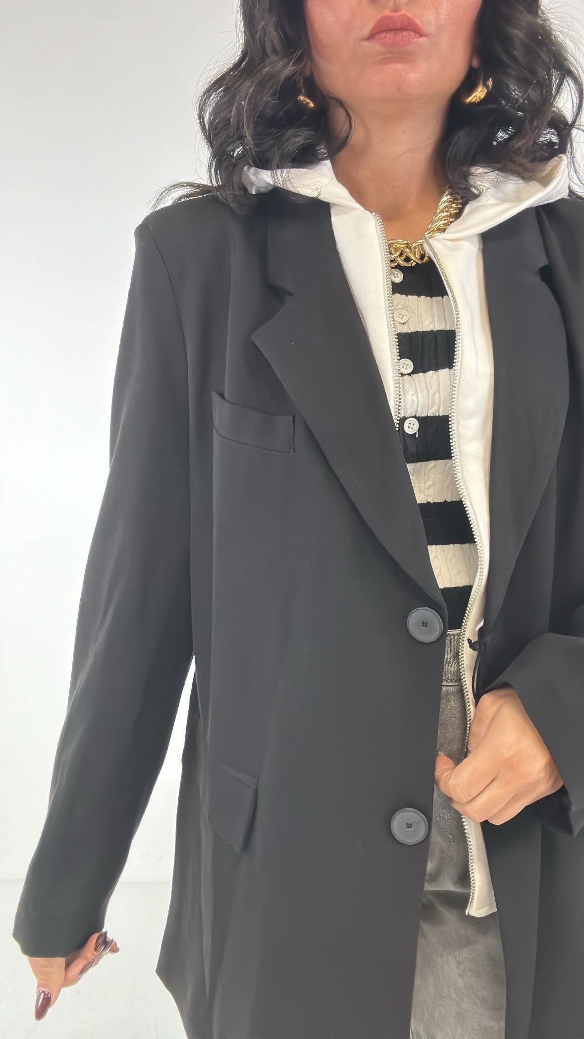 Blazer JUST CON CAPPUCCIO - NERO