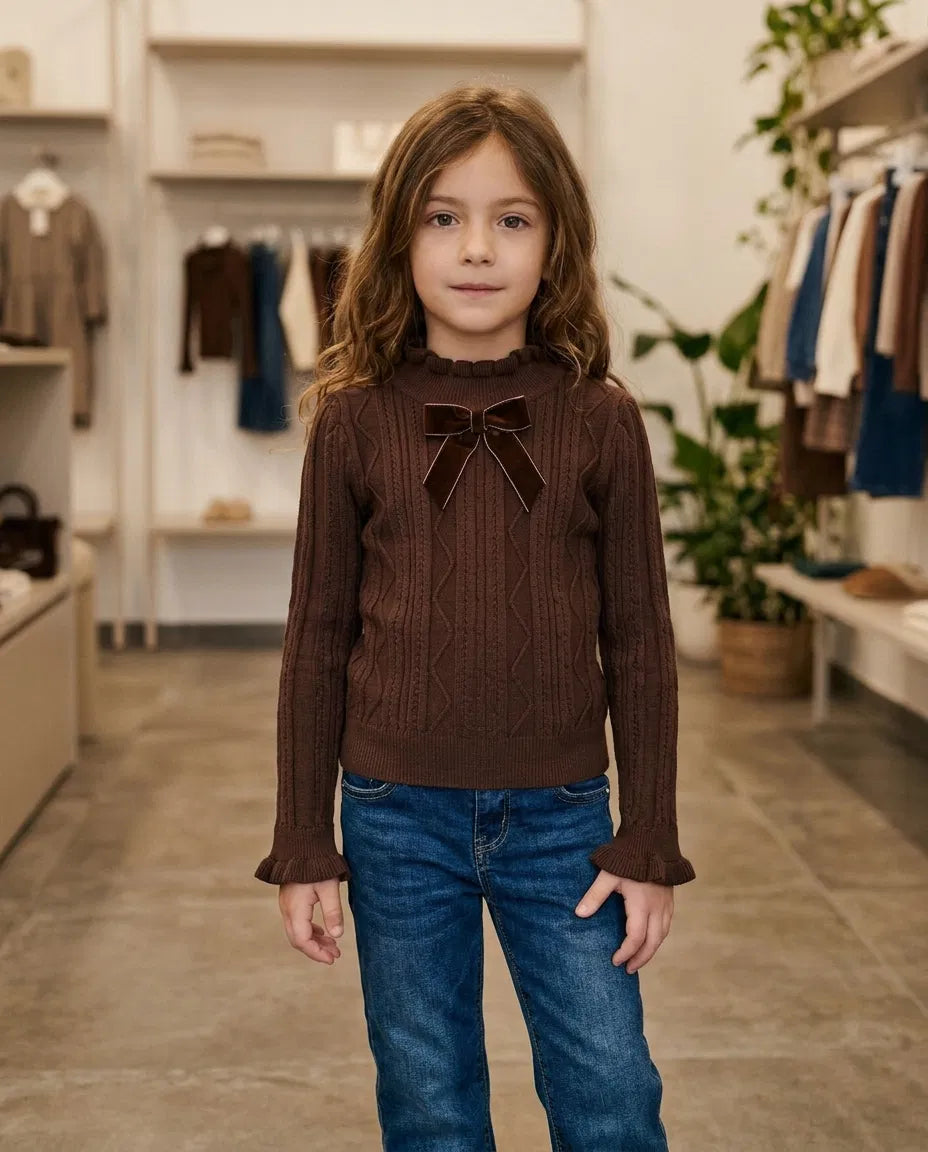 Pull MOON CHIC FIOCCO 4-14A - MARRONE