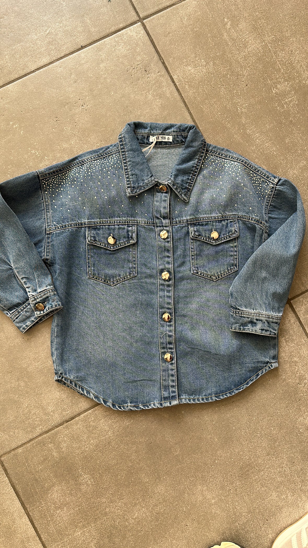 Camicia IN JEANS CON STRASS 4-14A - JEANS