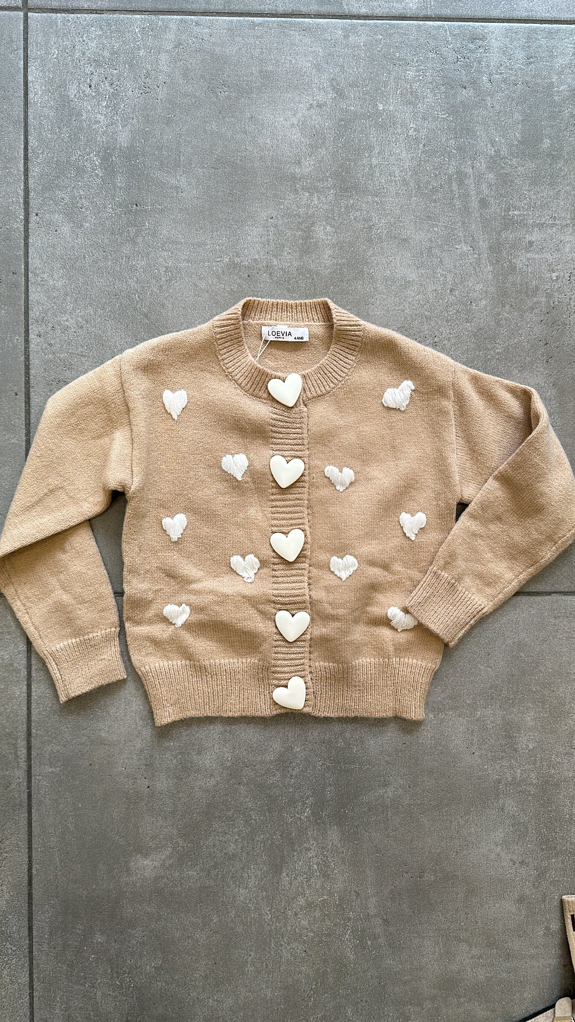Cardigan 100 CUORI 4-14A - CAMMELLO