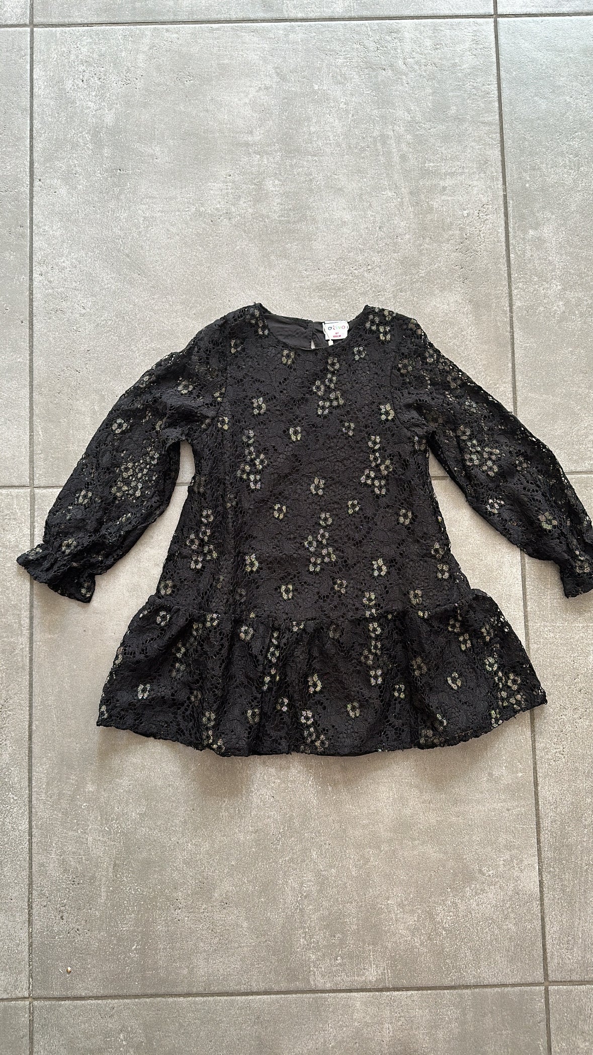 Vestito FIOR DI RICAMO 4-14A - NERO