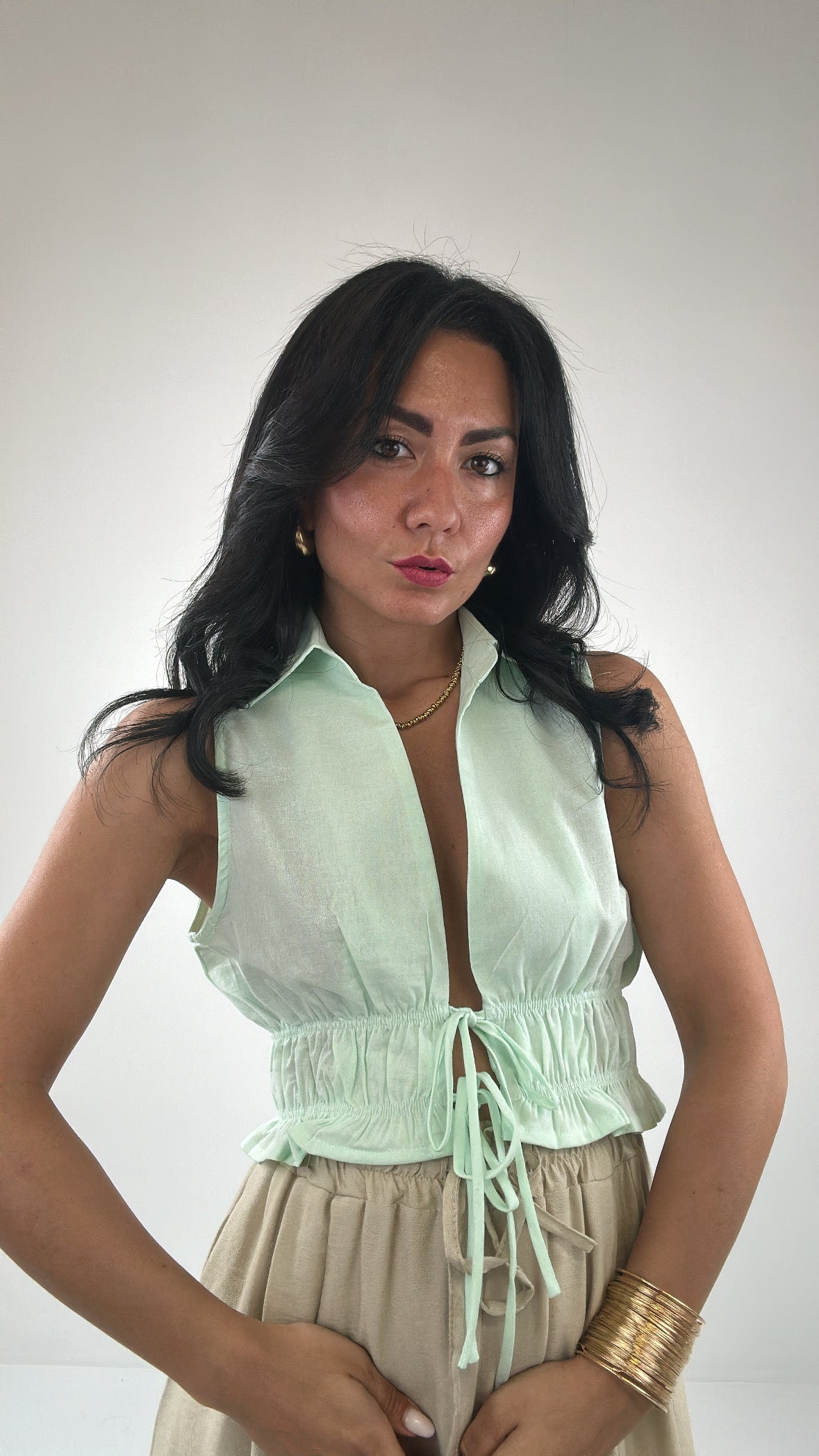 Top LACCETTO - VERDE