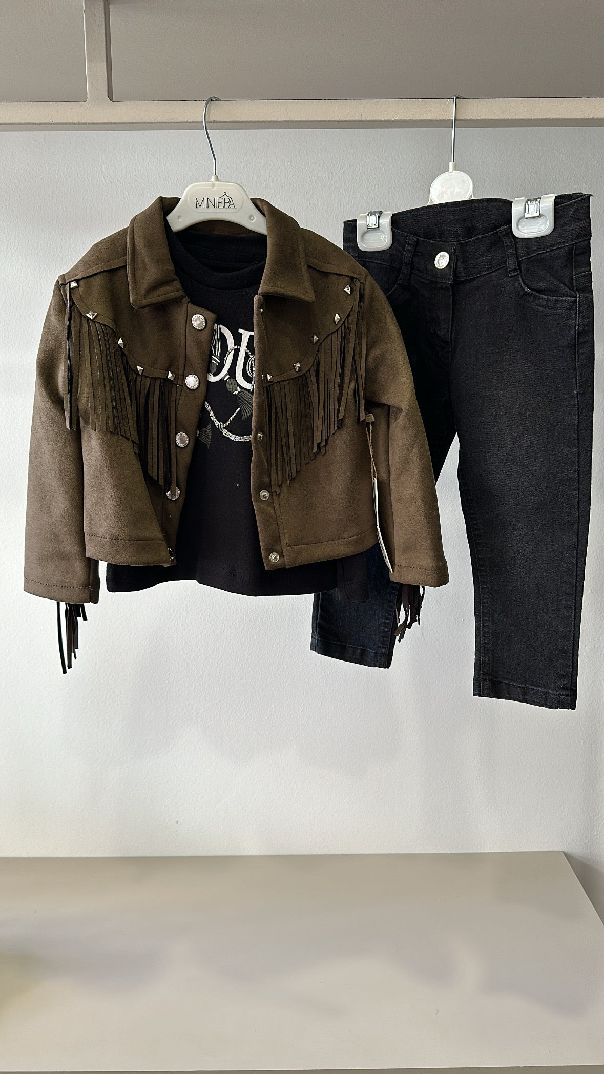 Completo 3PZ CON GIUBBINO FRANGE 2-6A - VERDE MILITARE