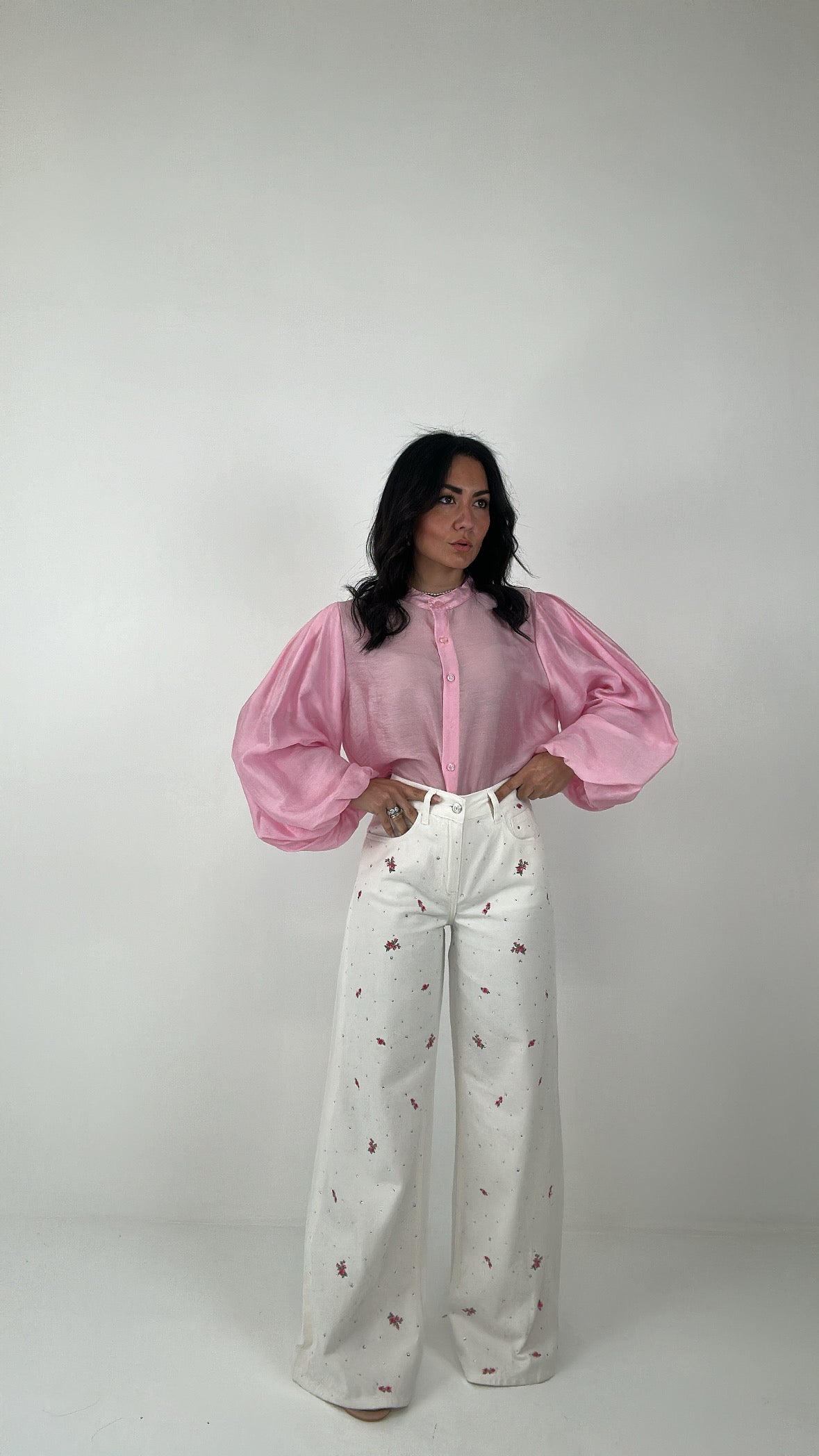 Jeans FIORI LUX - BIANCO