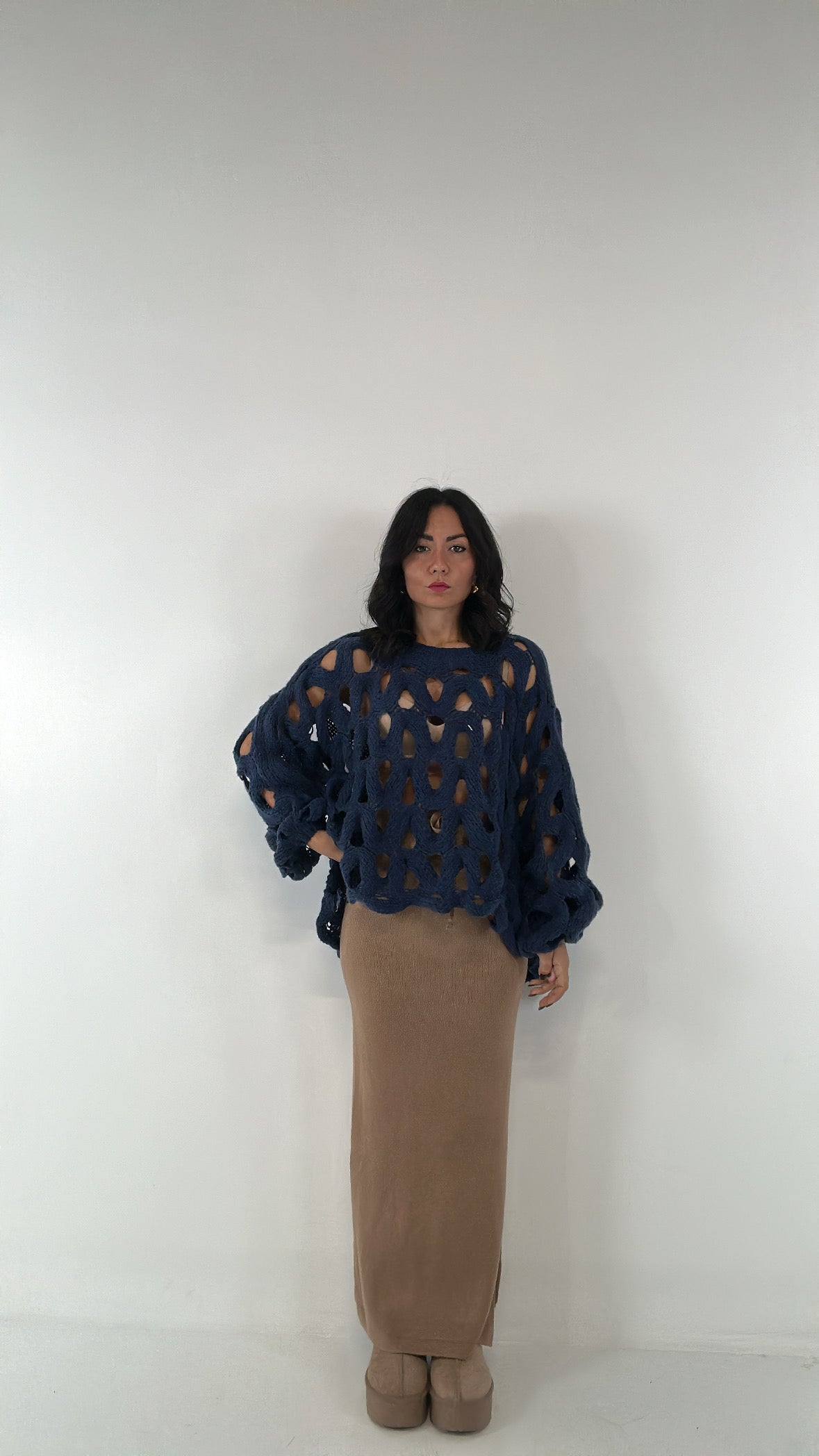 Gonna LUNGA IN MAGLIA - CAMMELLO