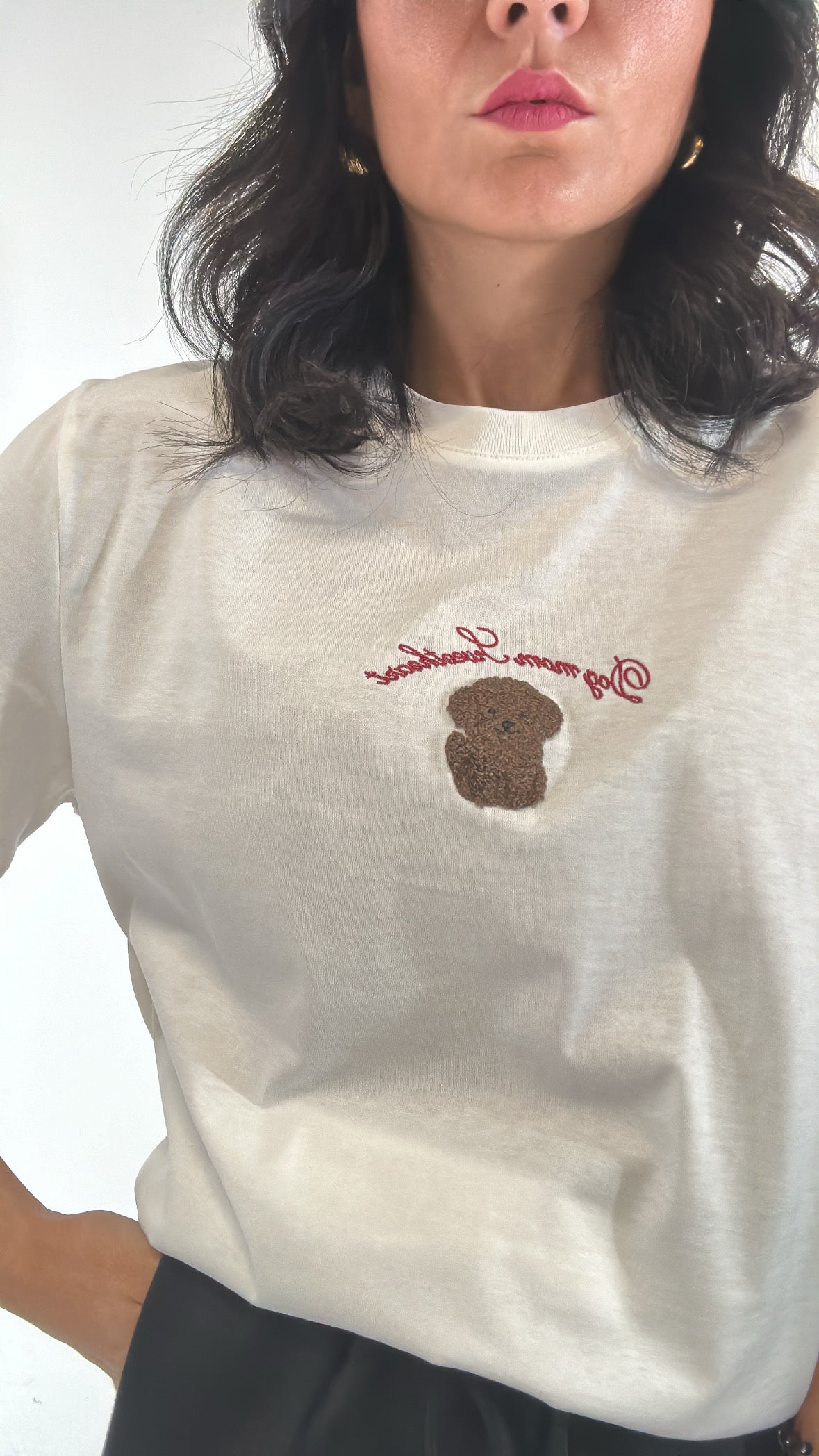 T-shirt LUMINA FACE DOG - BIANCO