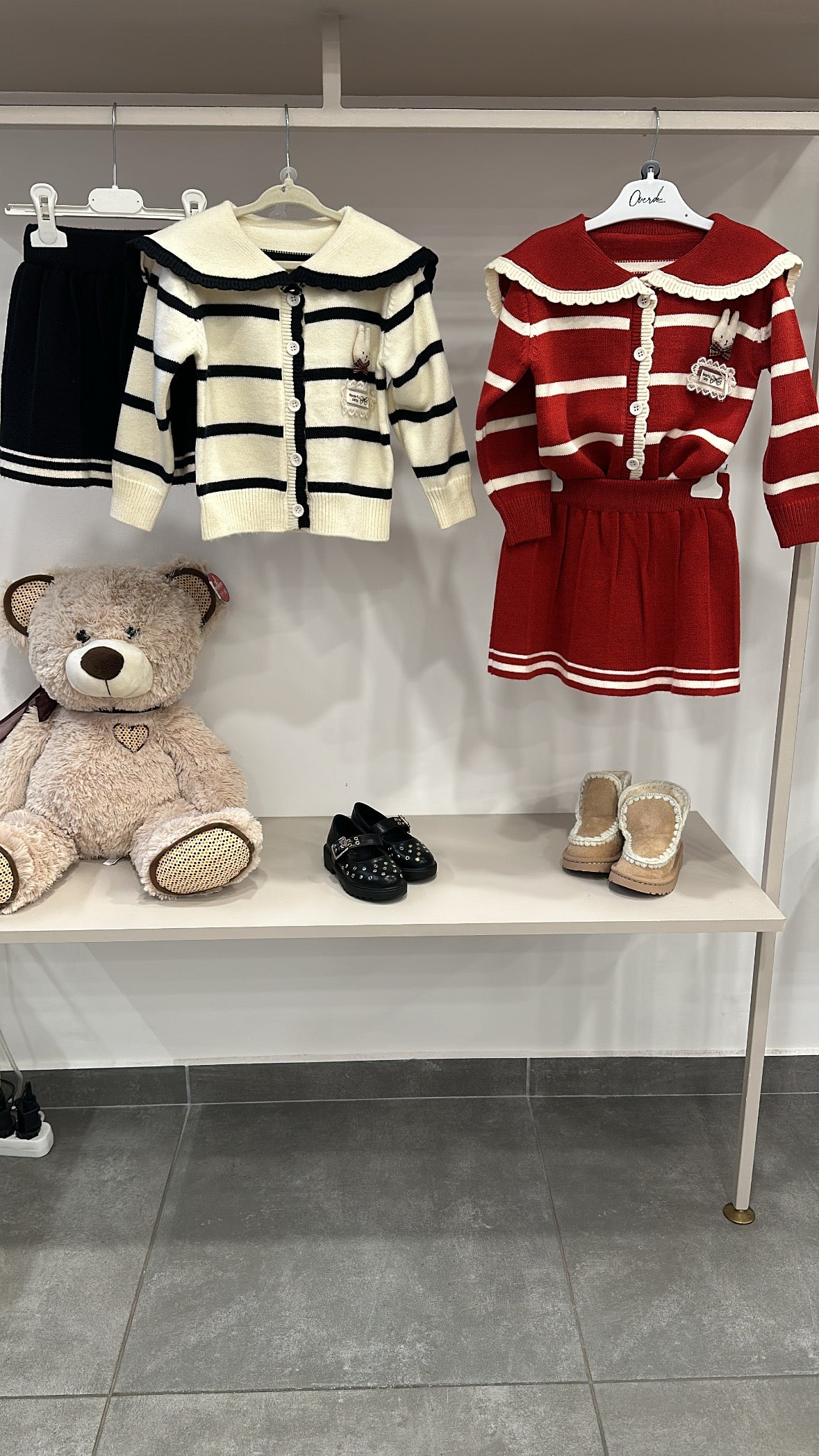 Coordinato RIGHE CON GONNA - ROSSO