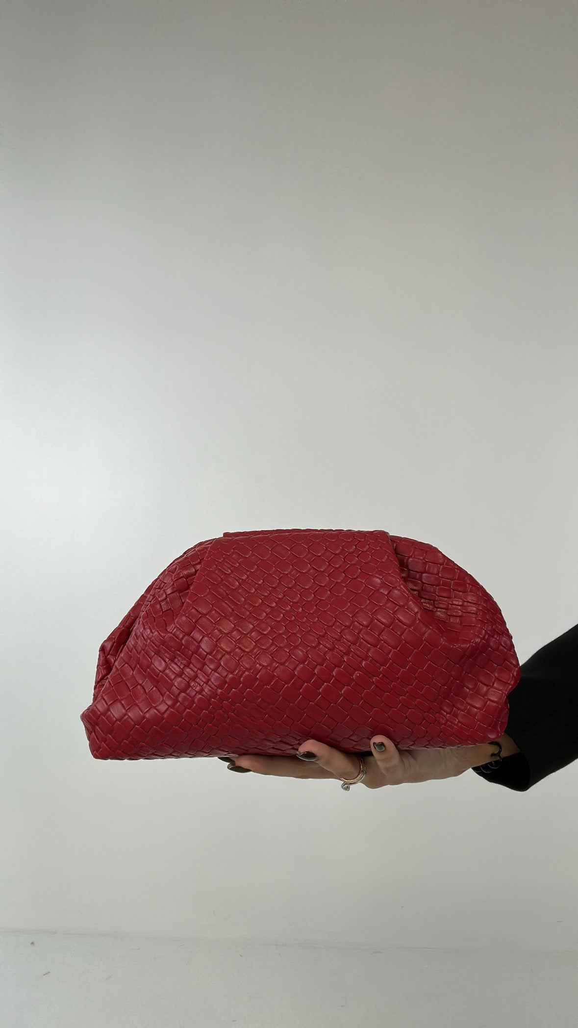 Clutch ECOPELLE INTRECCIATA - ROSSO