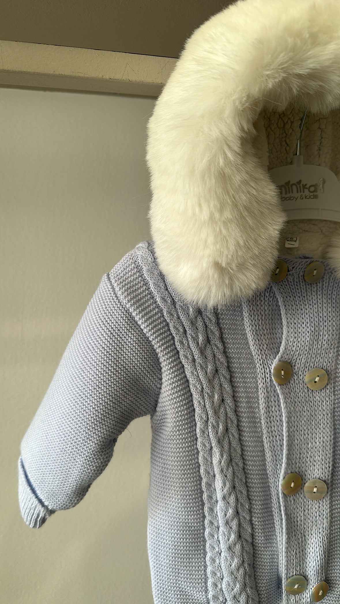 Tutina CON PELLICCIA 6-12M - CELESTE