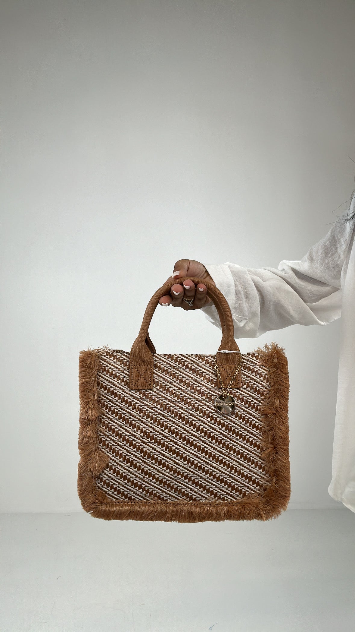 Borsa FRANGETTE BICOLOR - CAMMELLO
