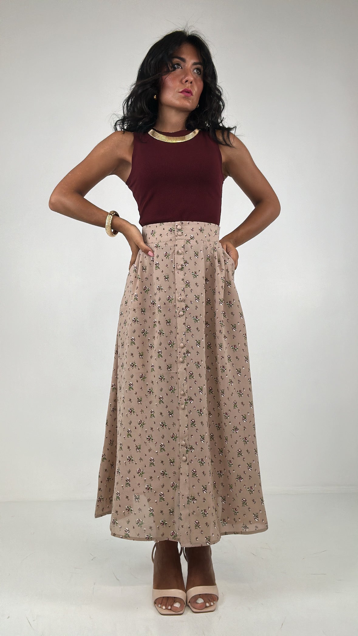 Gonna BOTTONCINI FANTASY - KHAKI