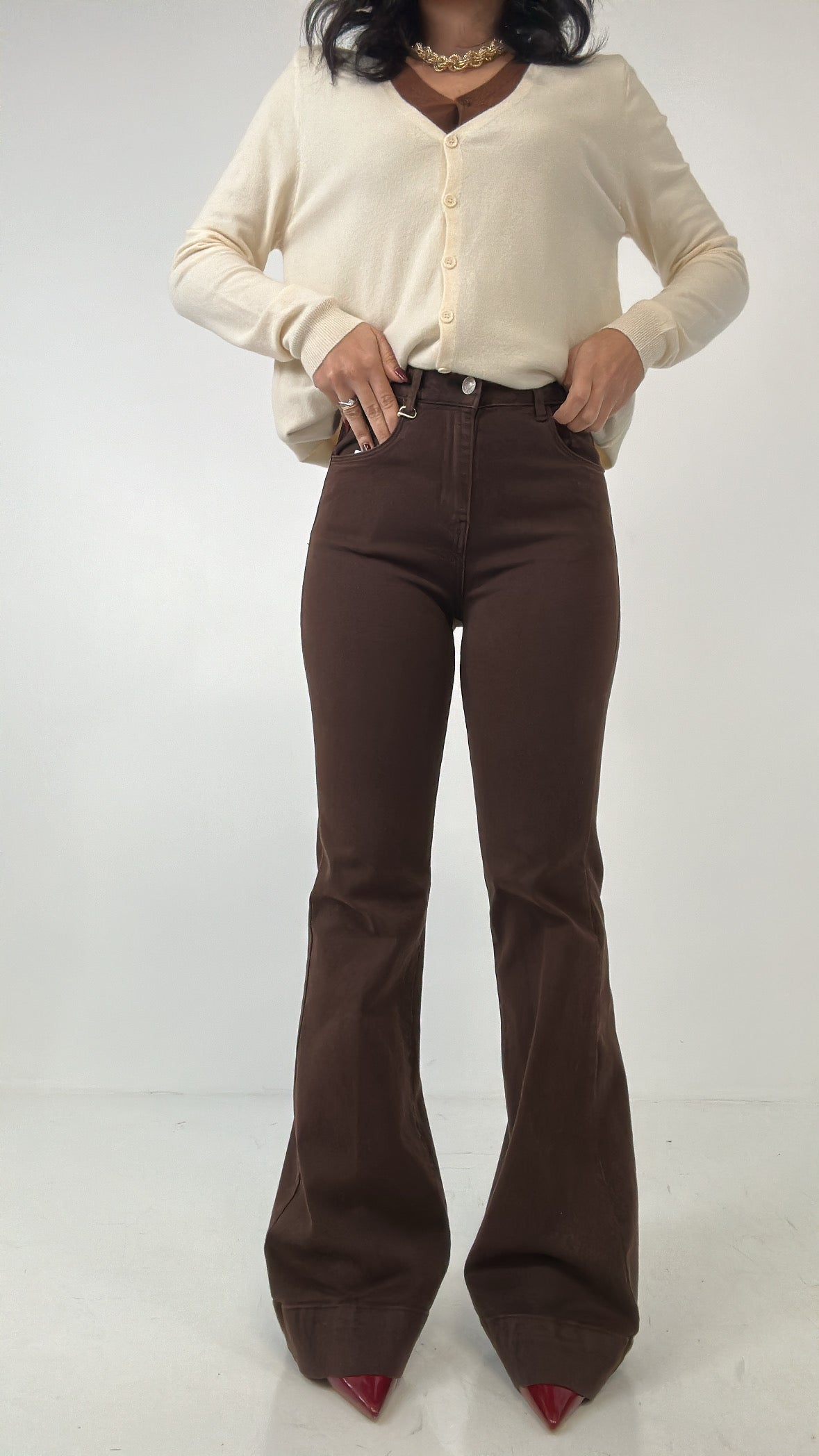 Jeans FLARE VINTAGE - MARRONE