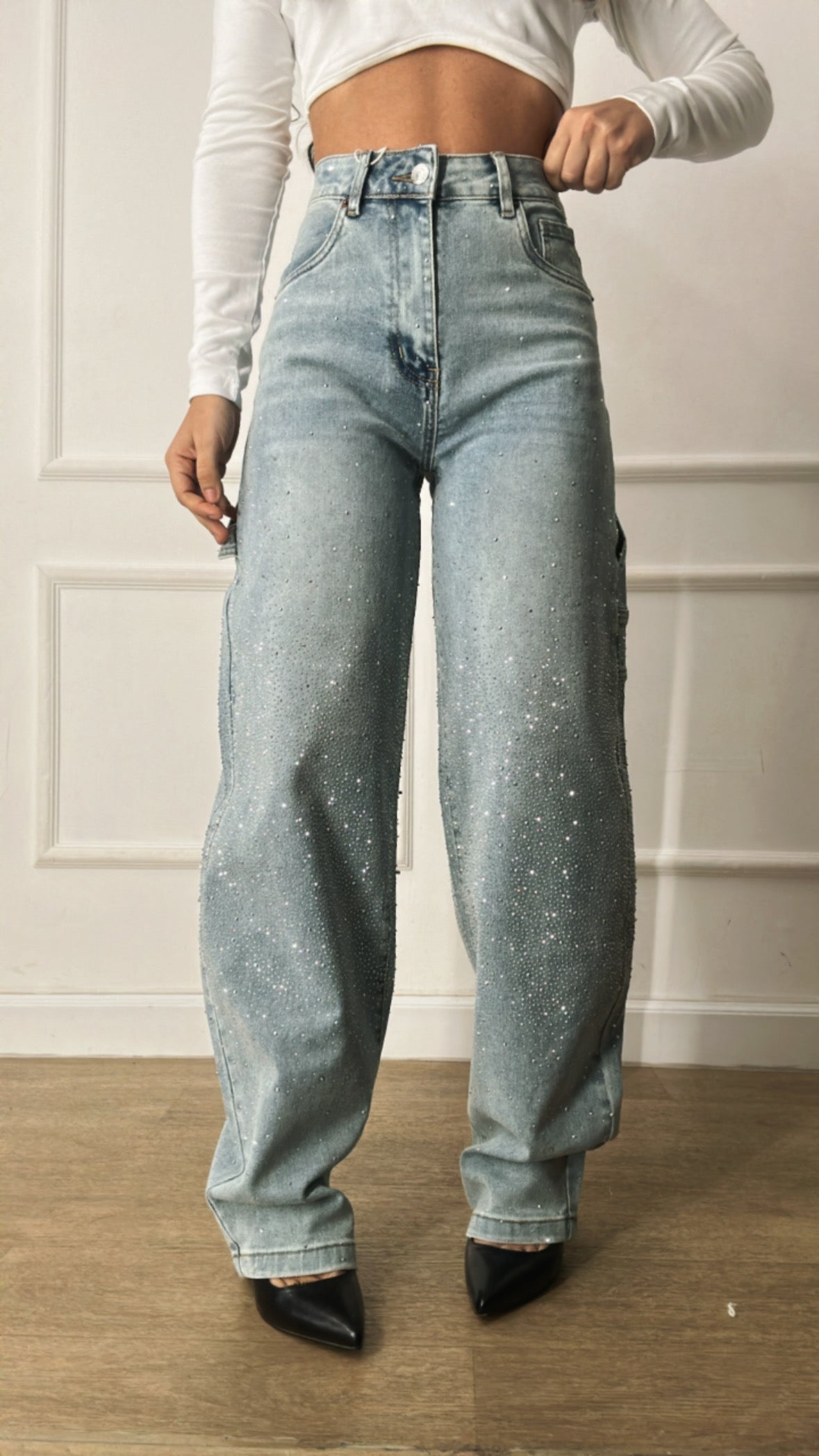 Jeans WIDE BALLON BRILLANTINI - JEANS