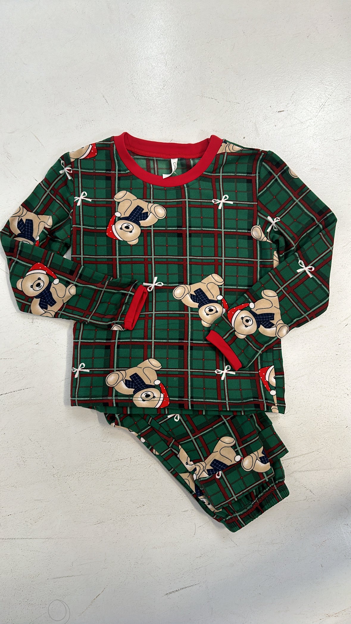 Pigiama BIMBO-BIMBA SCOZZESE CON ORSETTO - VERDE