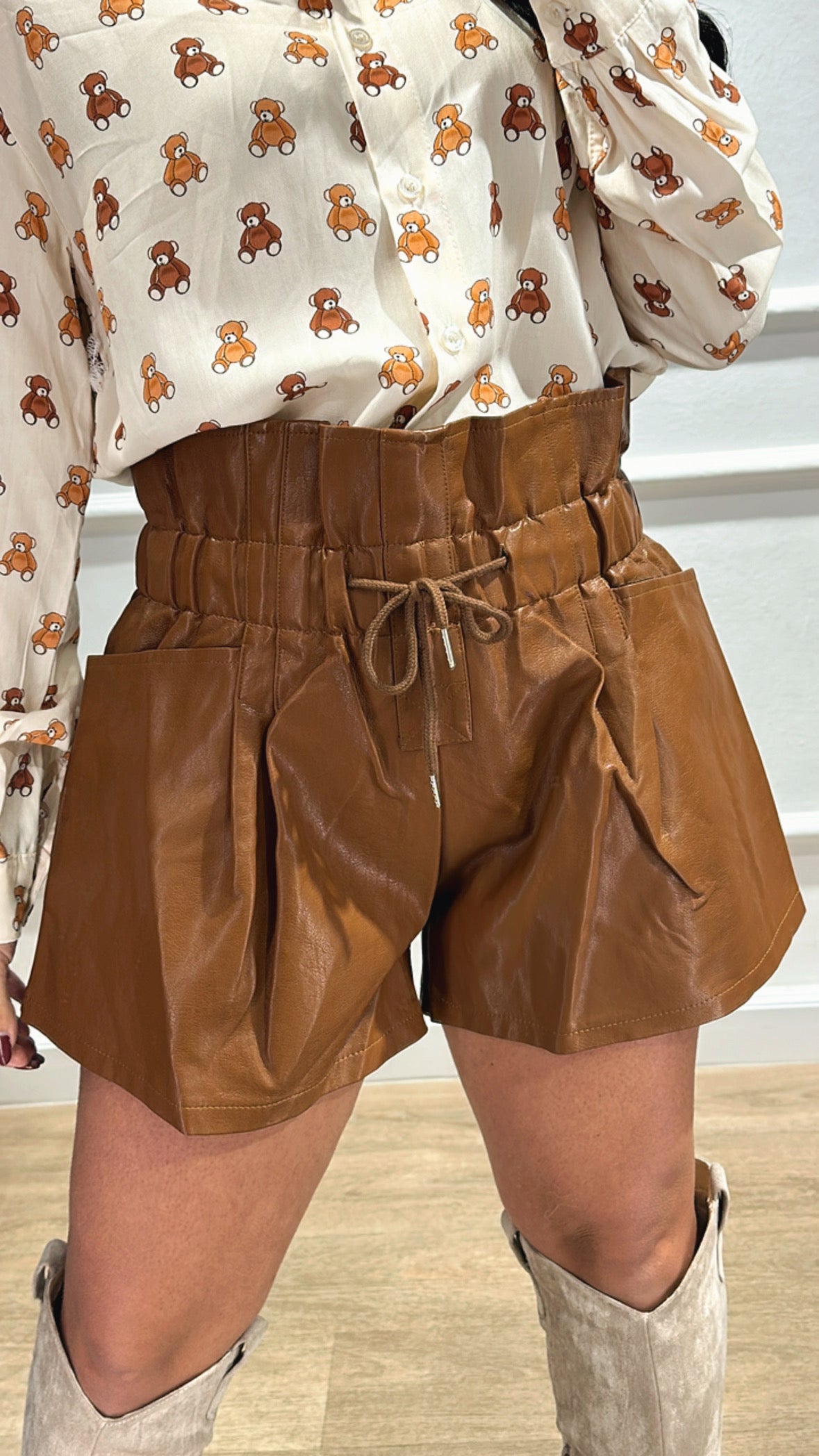 Shorts Ecopelle - MARRONE