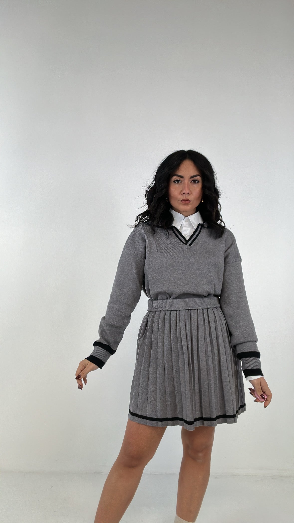 Completo POLO E GONNA - GRIGIO