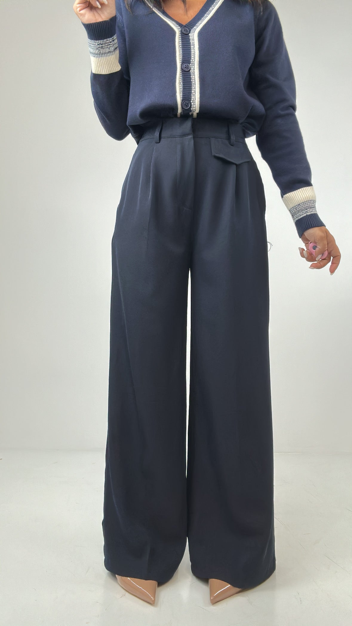 Pantalone PALAZZO TASCHINO - BLU