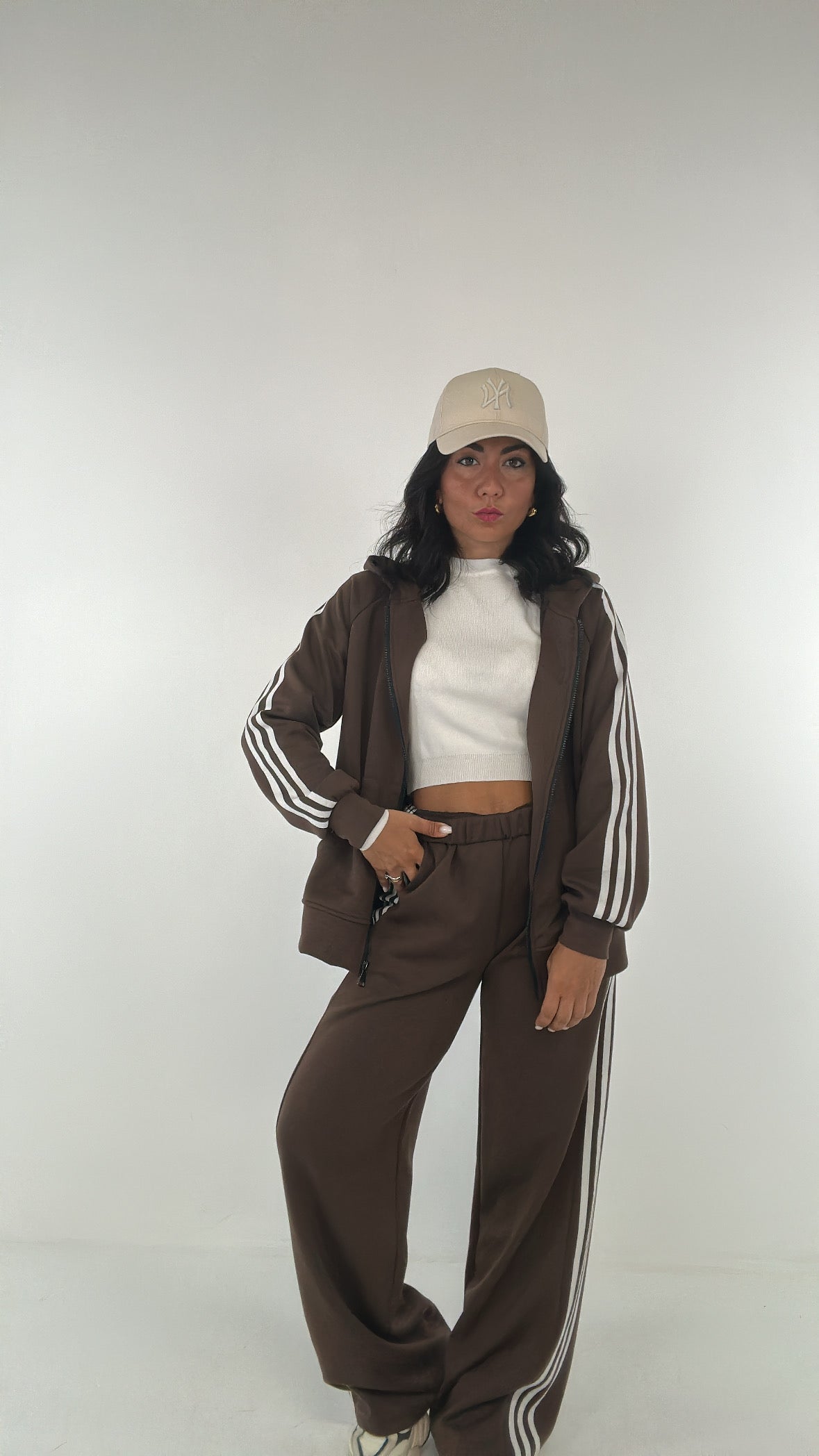 Tuta CON STRISCE - MARRONE