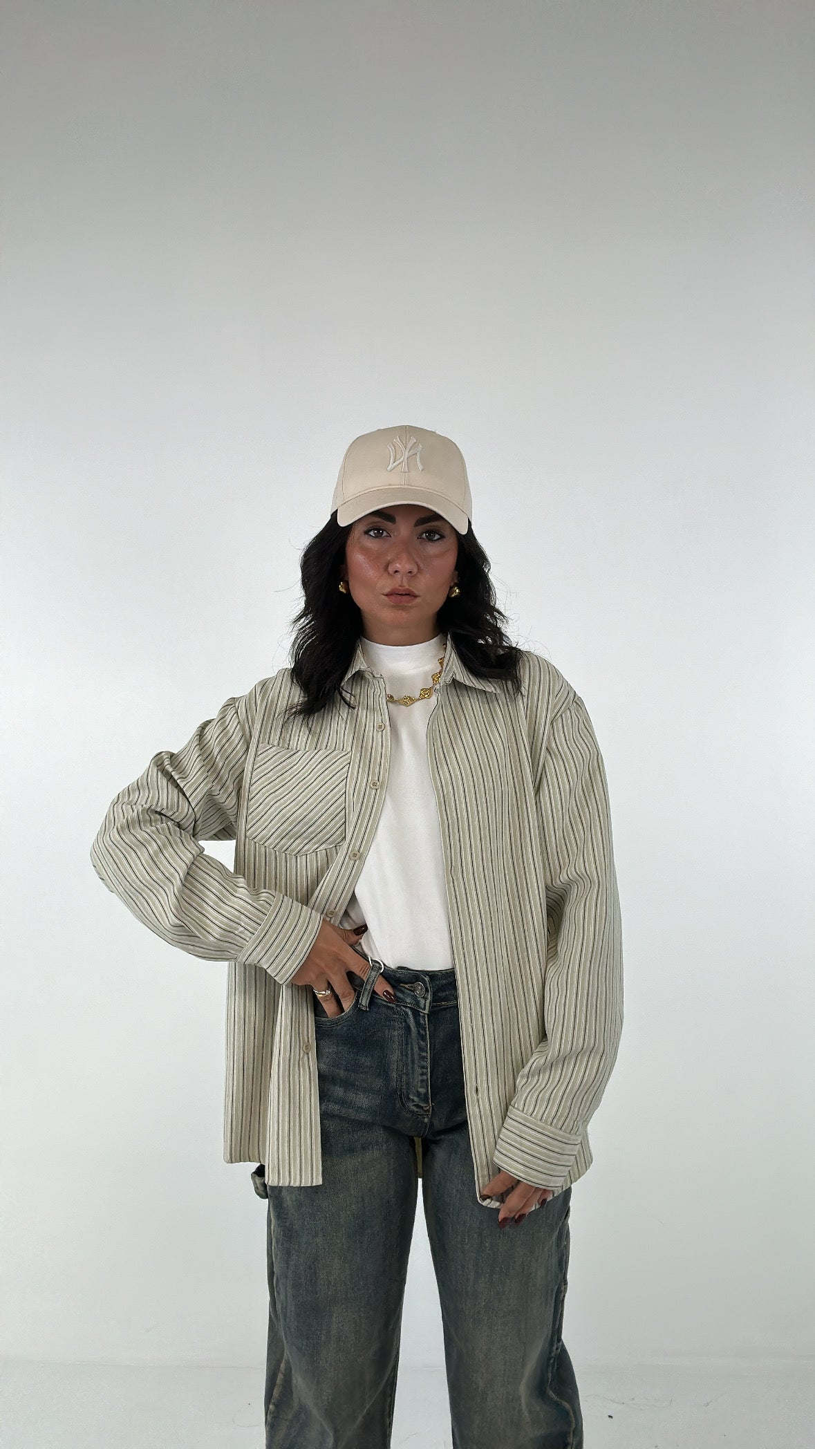 Camicia RIGHE SOTTILI - VERDE