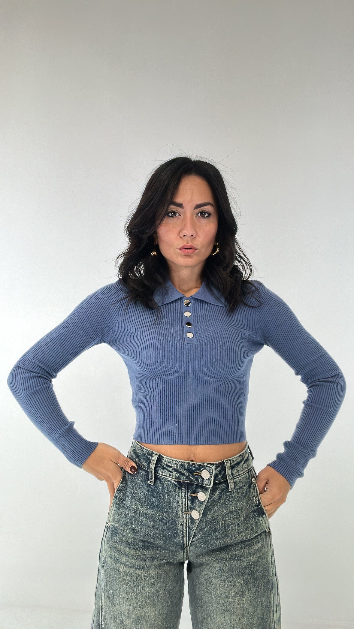 Polo CROP - BLU