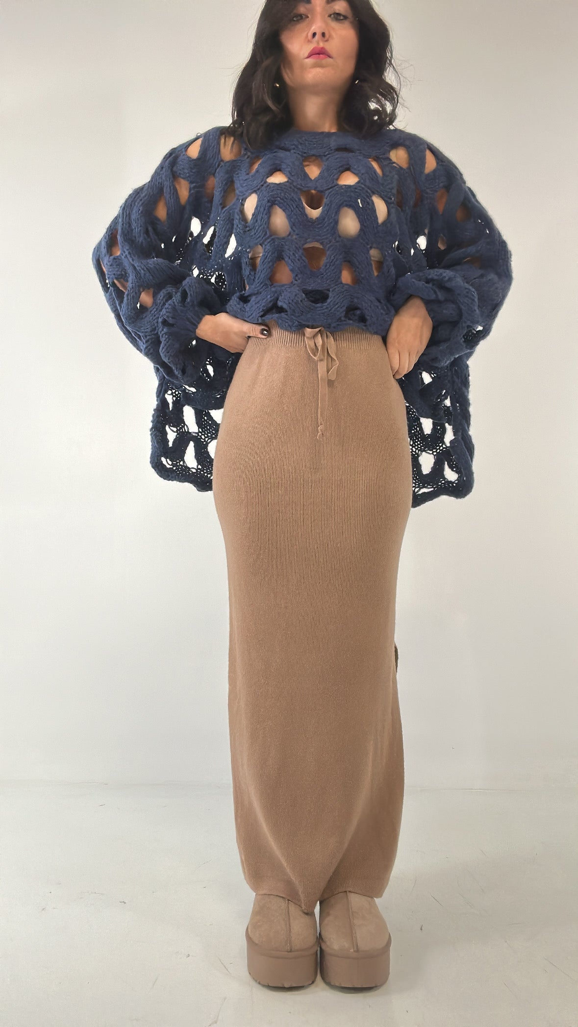 Gonna LUNGA IN MAGLIA - CAMMELLO