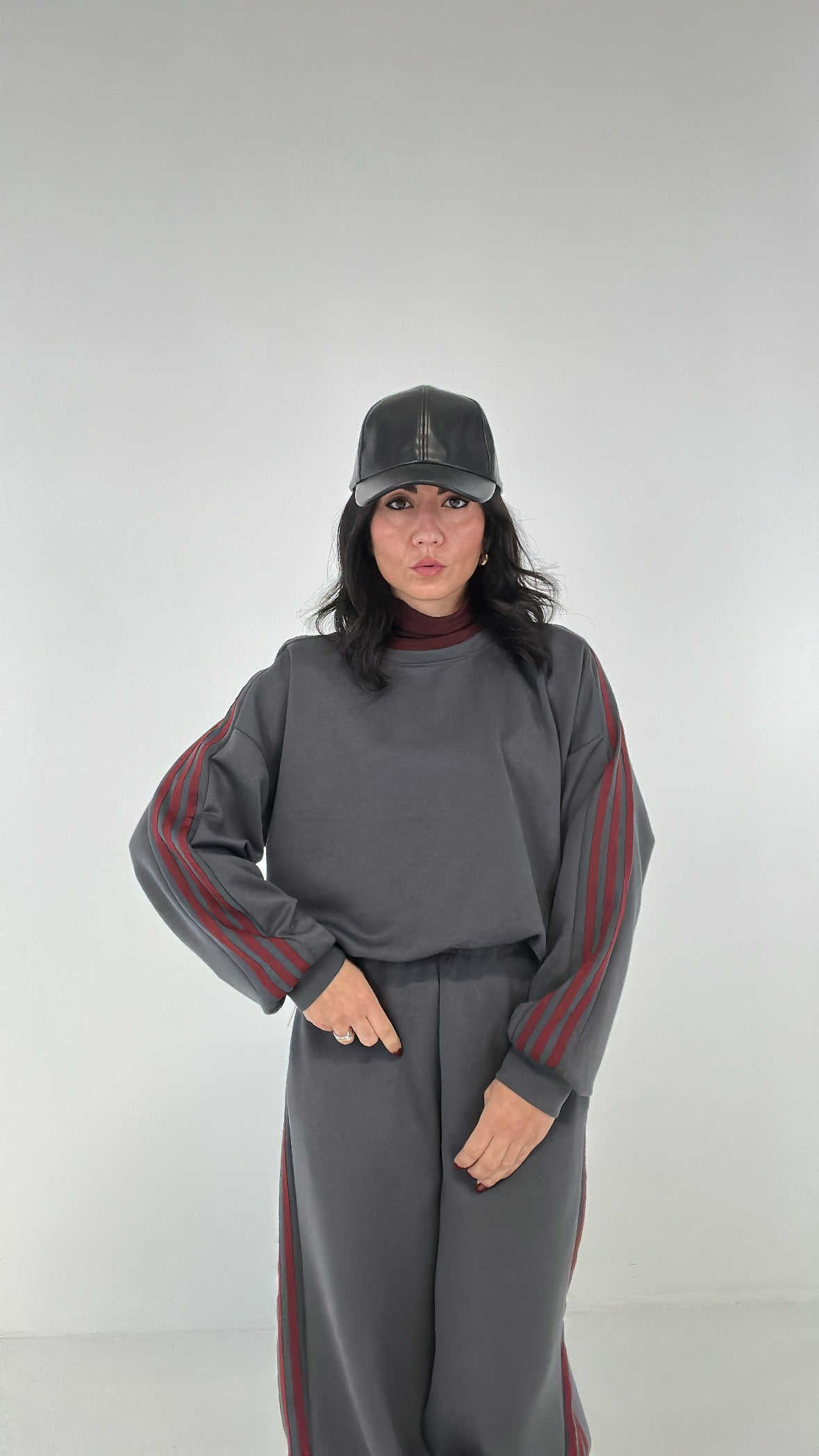 Felpa STRIPES - GRIGIO