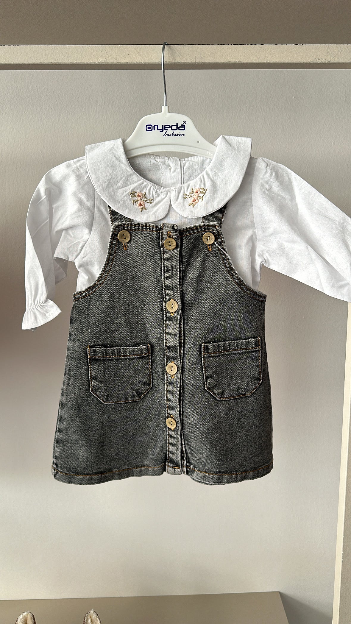 Salopetta con CAMICIA 9-18M - JEANS